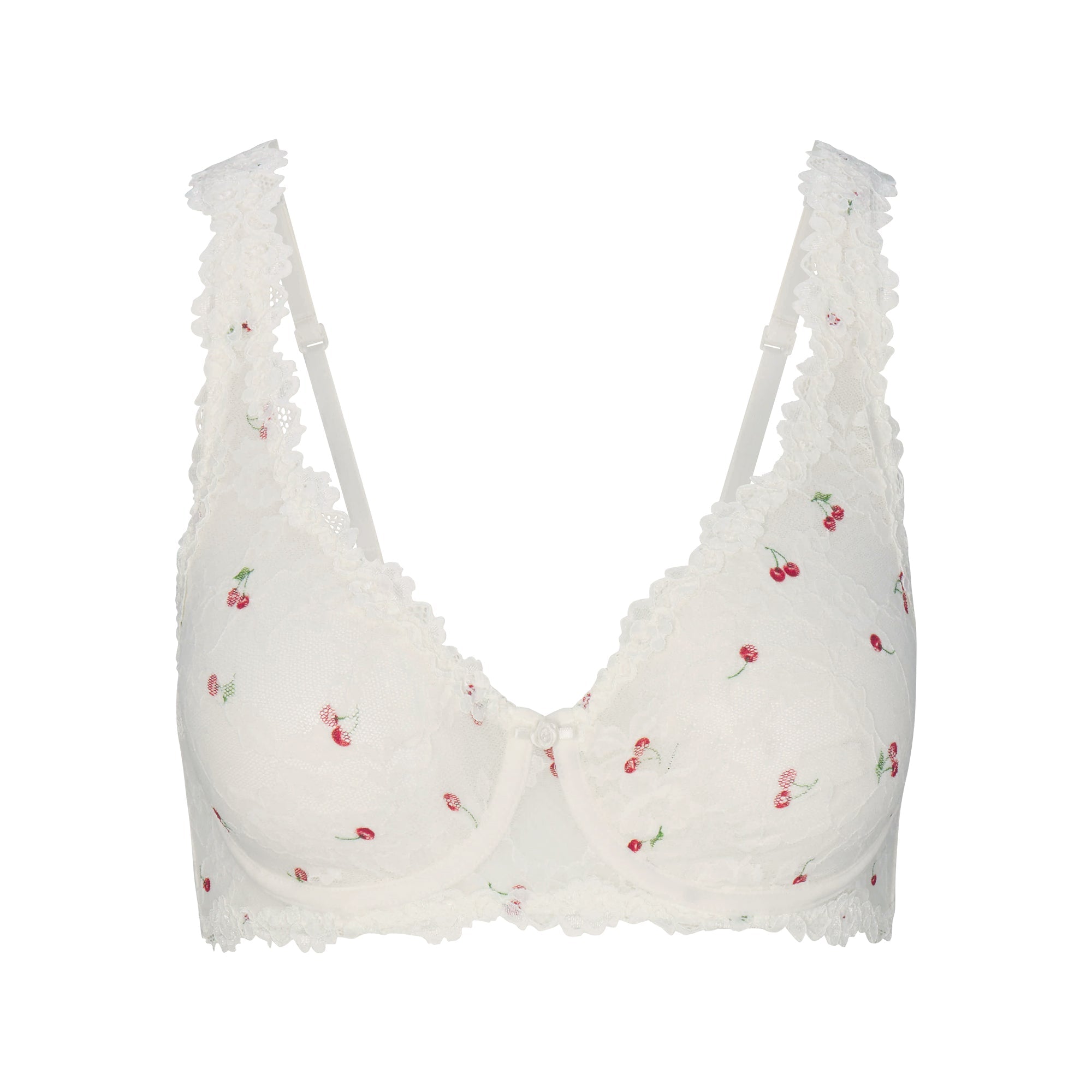 SKIMS STRETCH LACE UNLINED FULL COVERAGE BRA | IVORY CHERRY PRINT - Mind Türkiye