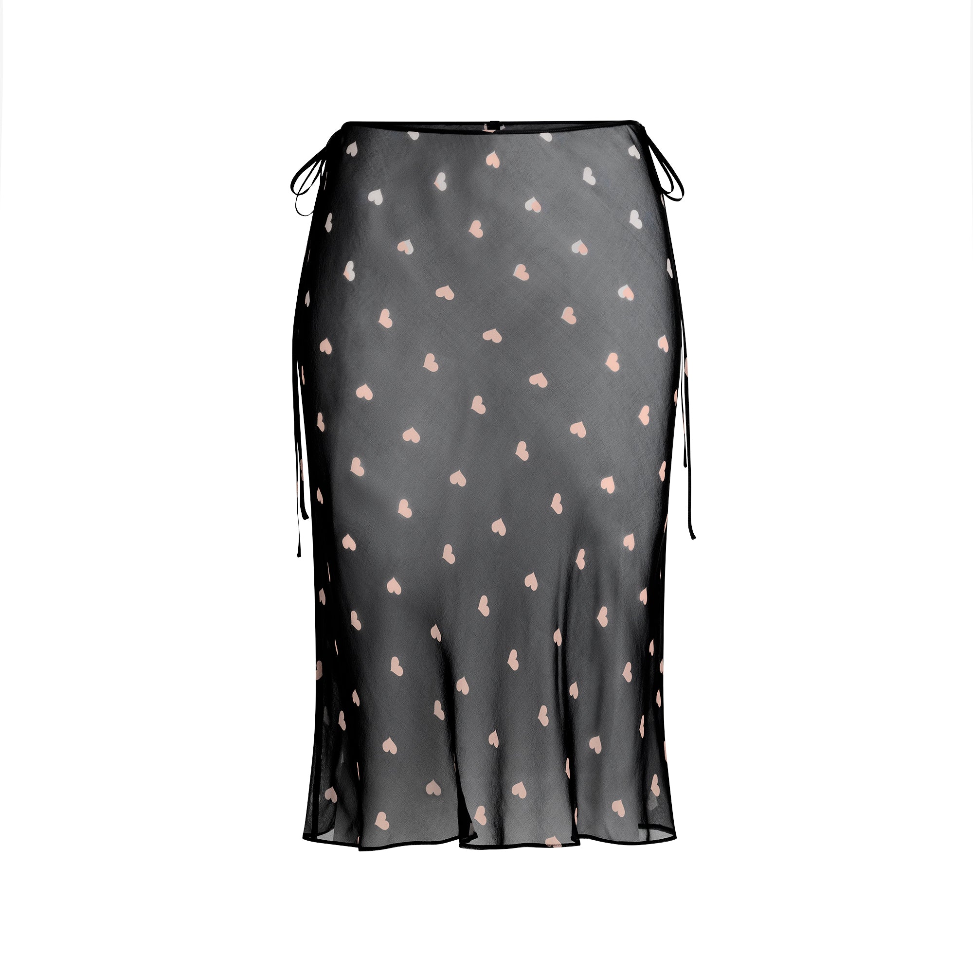 SKIMS ROMANCE TIE SIDE MIDI SKIRT | OBSIDIAN SPACED HEARTS - Mind Türkiye