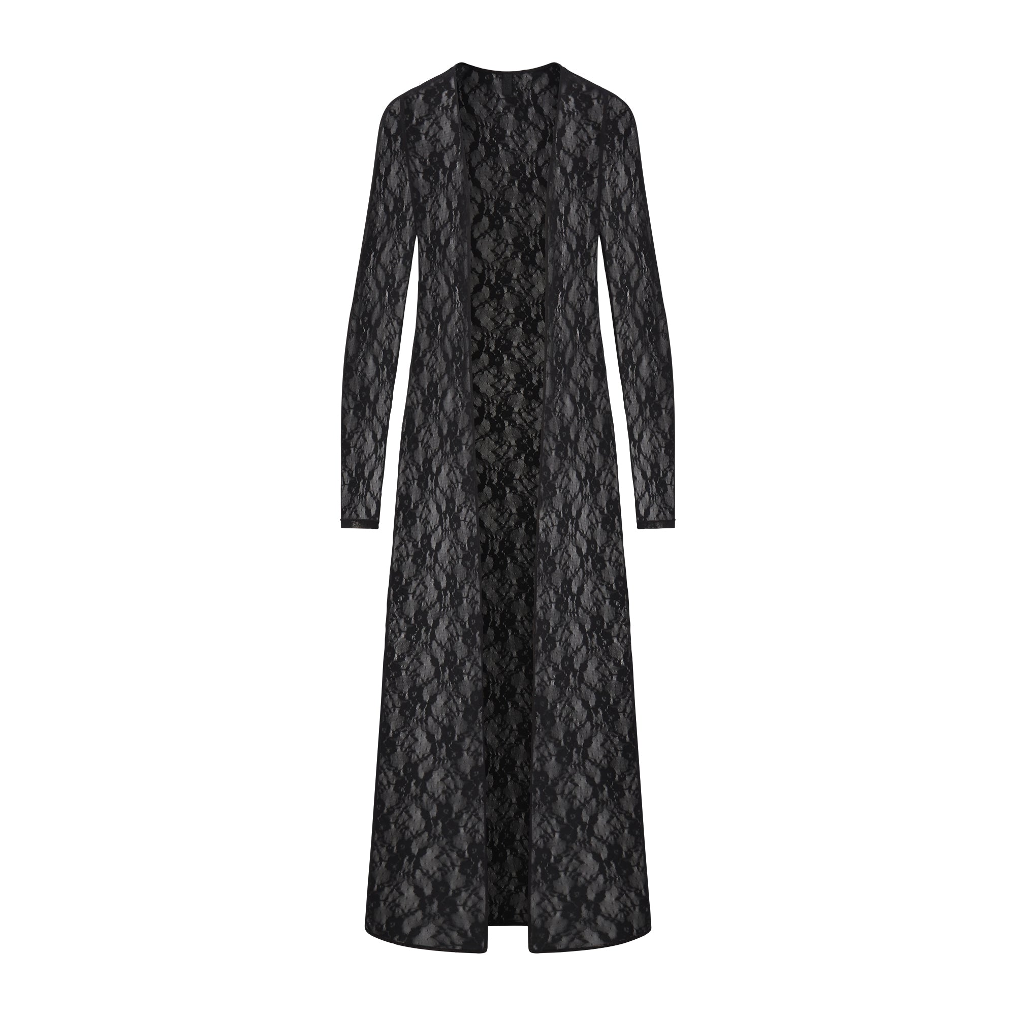 SKIMS STRETCH LACE LONG ROBE | SOOT - Mind Türkiye
