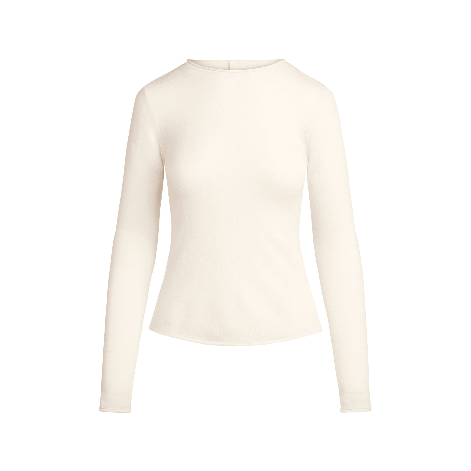 SKIMS FEATHERWEIGHT CASHMERE LONG SLEEVE TOP | EGRET