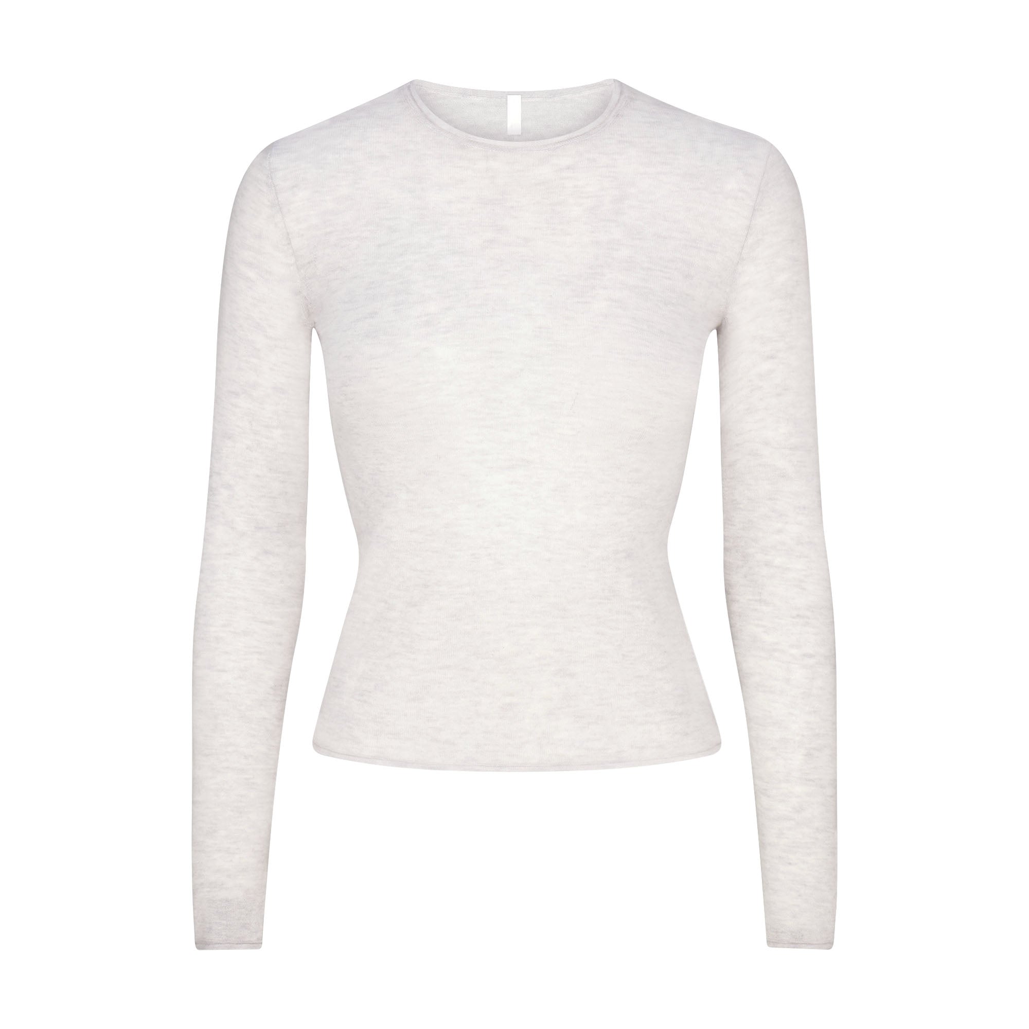 SKIMS FEATHERWEIGHT CASHMERE LONG SLEEVE TOP | LIGHT HEATHER GREY - Mind Türkiye
