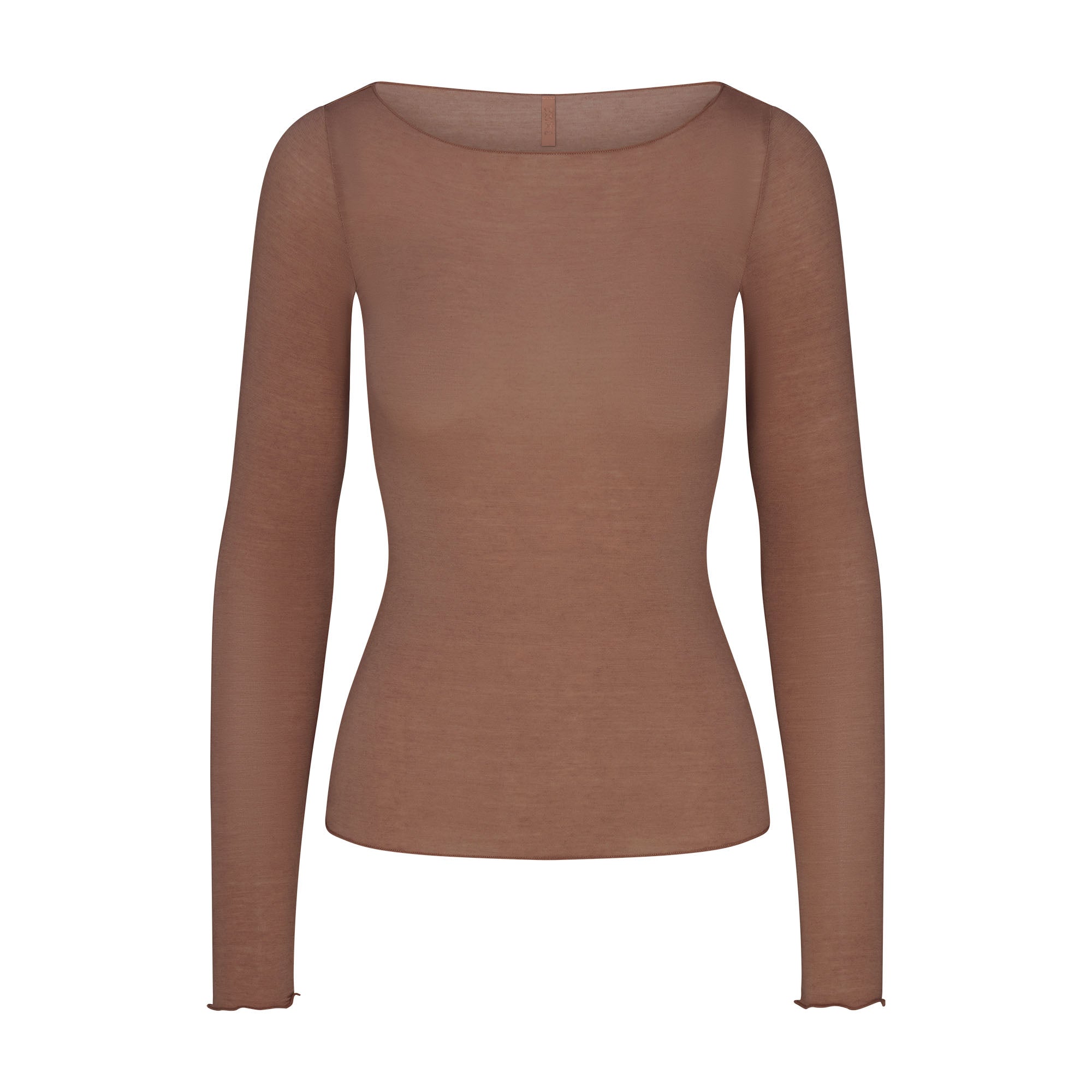SKIMS SHEER MODAL LONG SLEEVE BOATNECK TOP | SIENNA - Mind Türkiye
