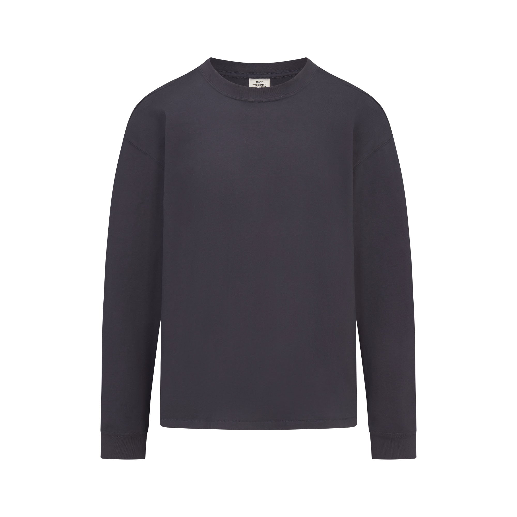 SKIMS HEAVYWEIGHT COTTON MENS RELAXED LONG SLEEVE T-SHIRT | RAVEN - Mind Türkiye