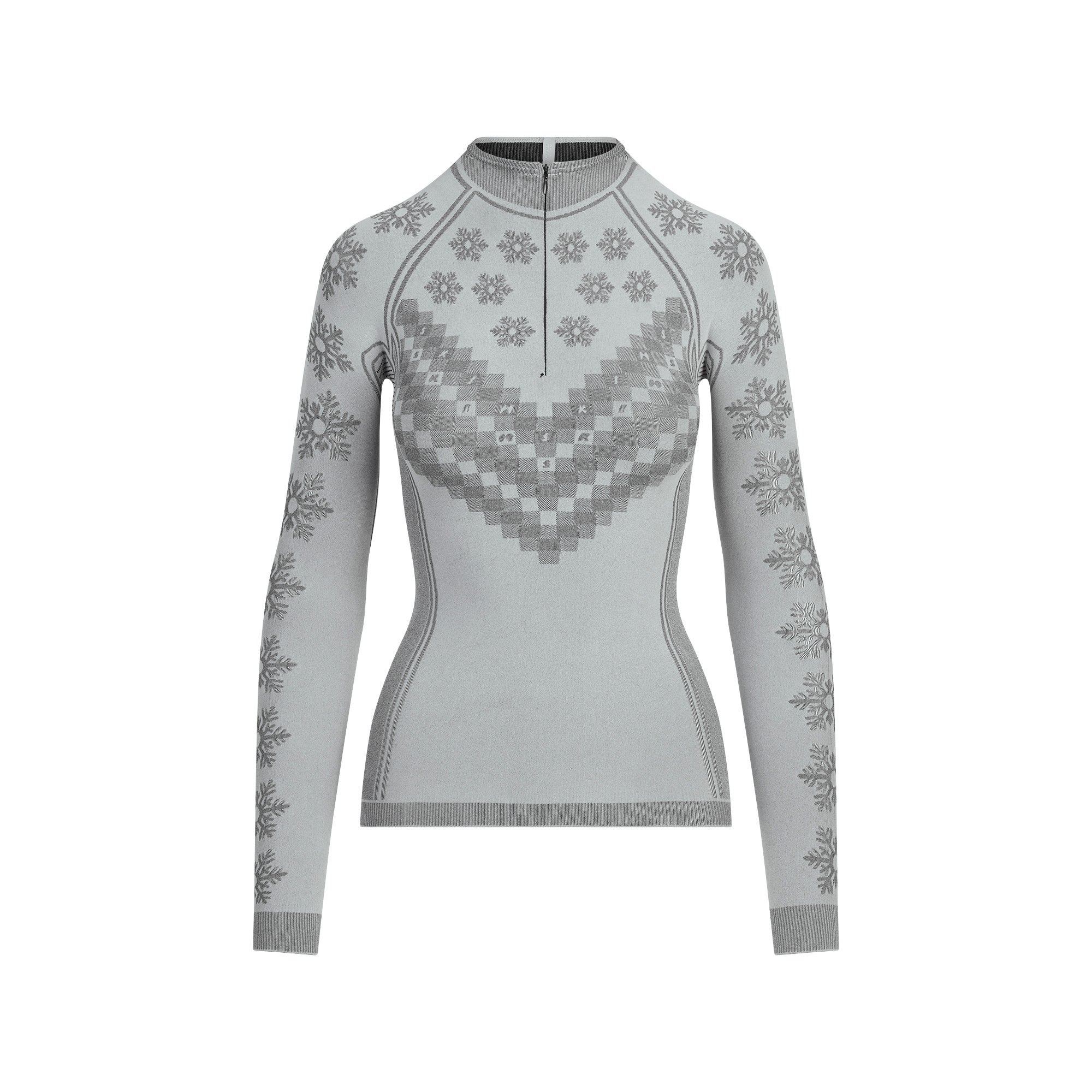 SKIMS FIRST LAYERS HALF ZIP LONG SLEEVE | MIRROR WINTER FAIR ISLE - Mind Türkiye