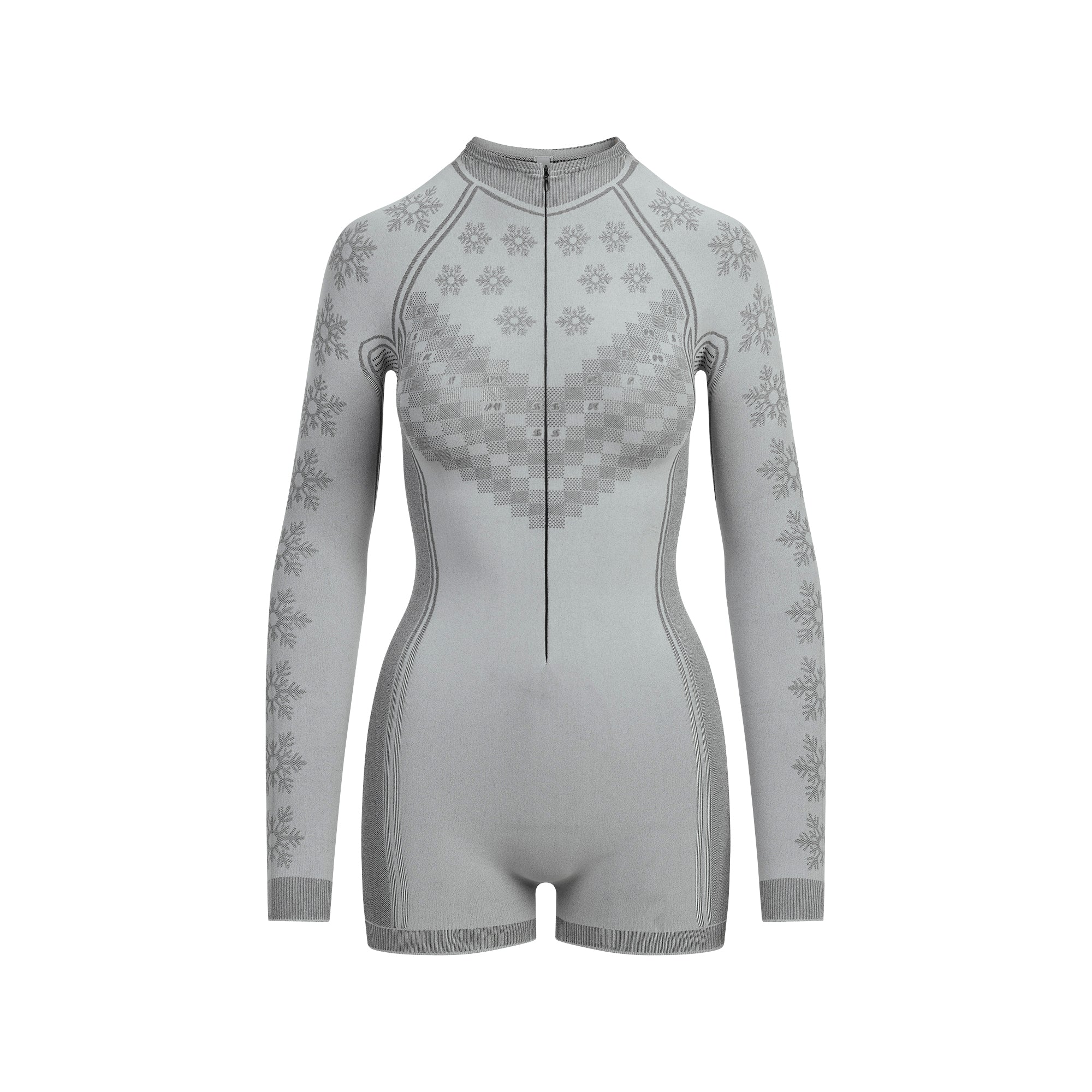 SKIMS FIRST LAYERS HALF ZIP ONESIE | MIRROR WINTER FAIR ISLE