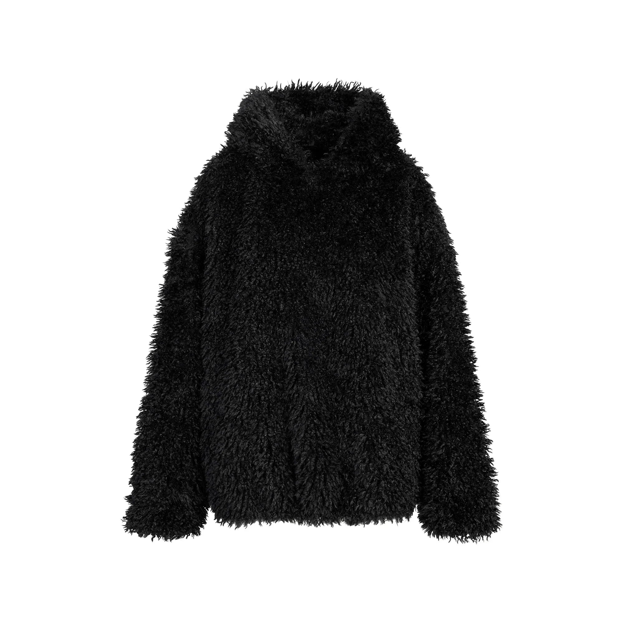 SKIMS FAUX FUR HOODIE | ONYX
