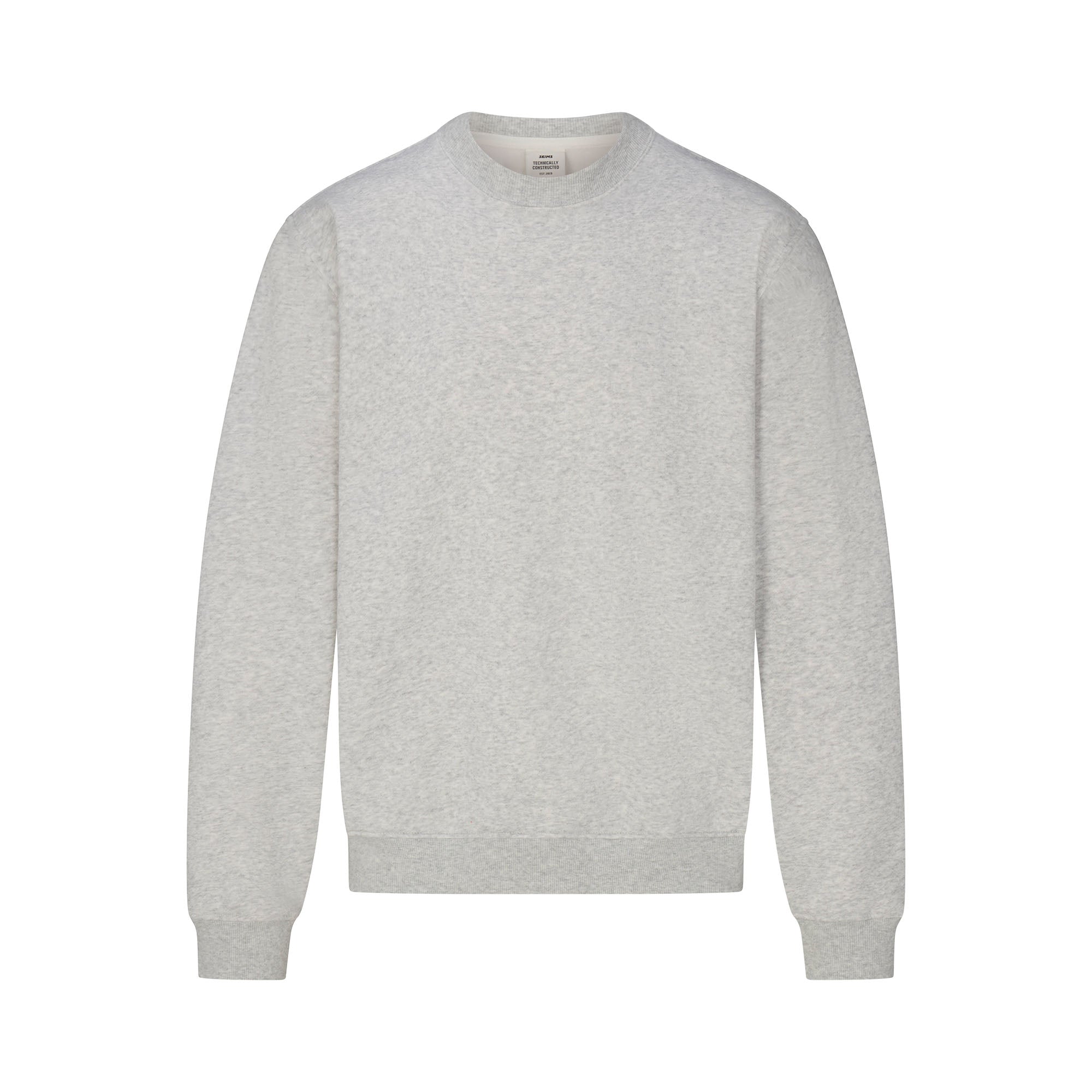 SKIMS FLEECE LOUNGE MENS RELAXED CREWNECK | LIGHT HEATHER GREY - Mind Türkiye