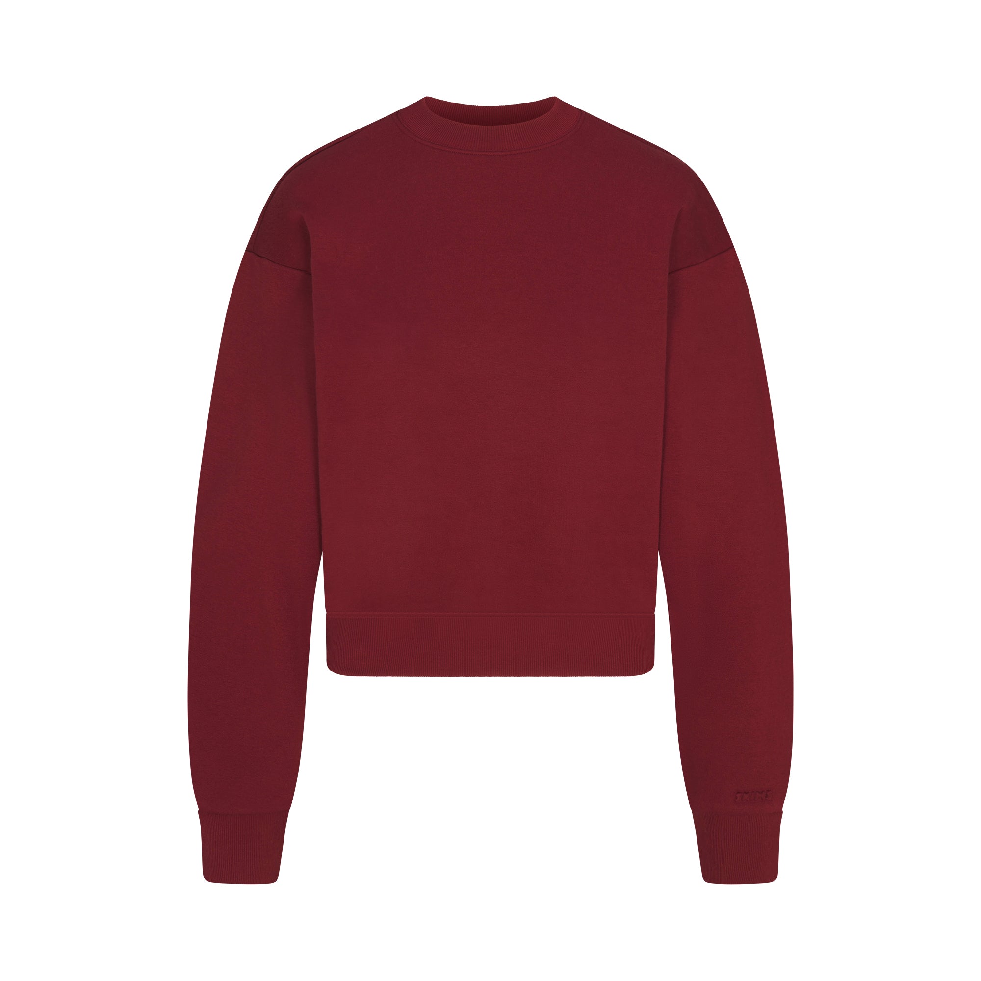SKIMS COTTON FLEECE CLASSIC CREWNECK | MERLOT