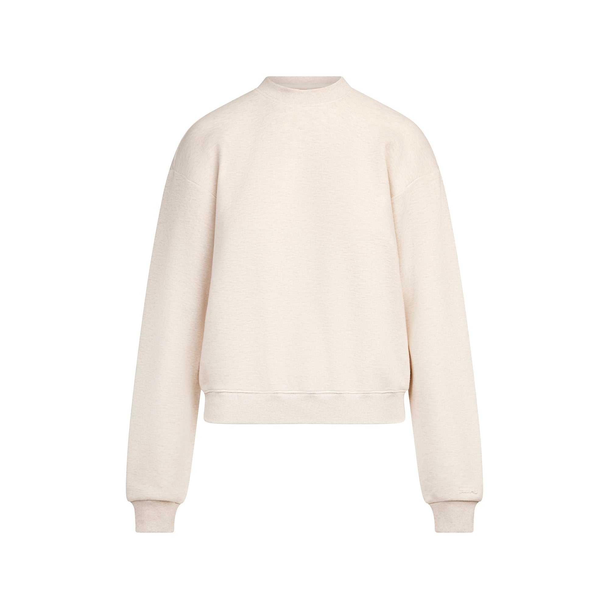 SKIMS COTTON FLEECE CLASSIC CREWNECK | OATMEAL HEATHER