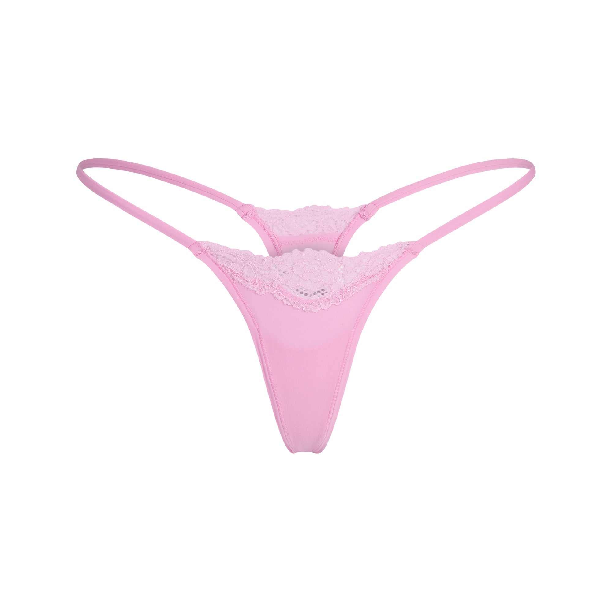 SKIMS FITS EVERYBODY LACE STRING THONG | BUBBLE GUM TONAL - Mind Türkiye
