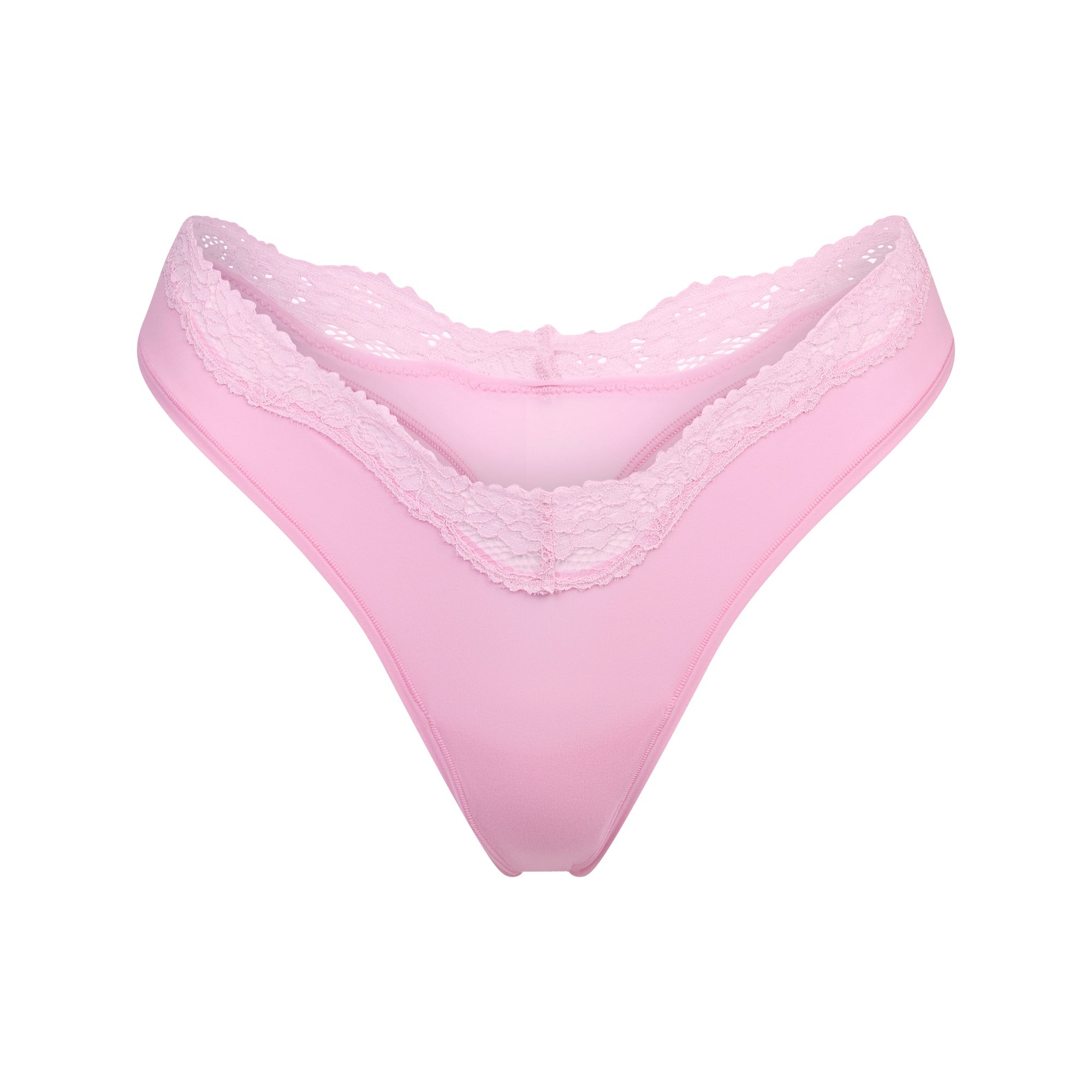 SKIMS FITS EVERYBODY LACE DIPPED THONG | BUBBLE GUM TONAL - Mind Türkiye