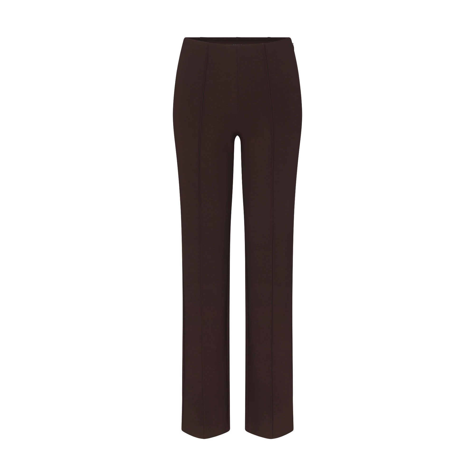 SKIMS THE ESSENTIAL COLLECTION HIGH-WAISTED PINTUCK STRAIGHT PANT | ESPRESSO
