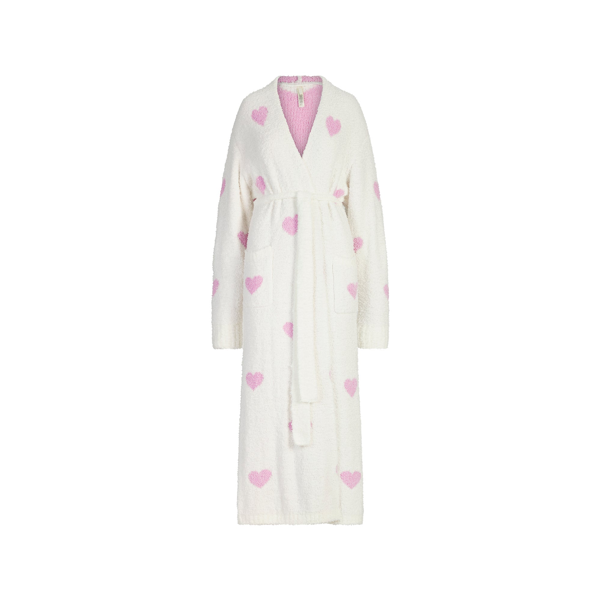 SKIMS COZY KNIT UNISEX ROBE | IVORY SPACED HEARTS - Mind Türkiye