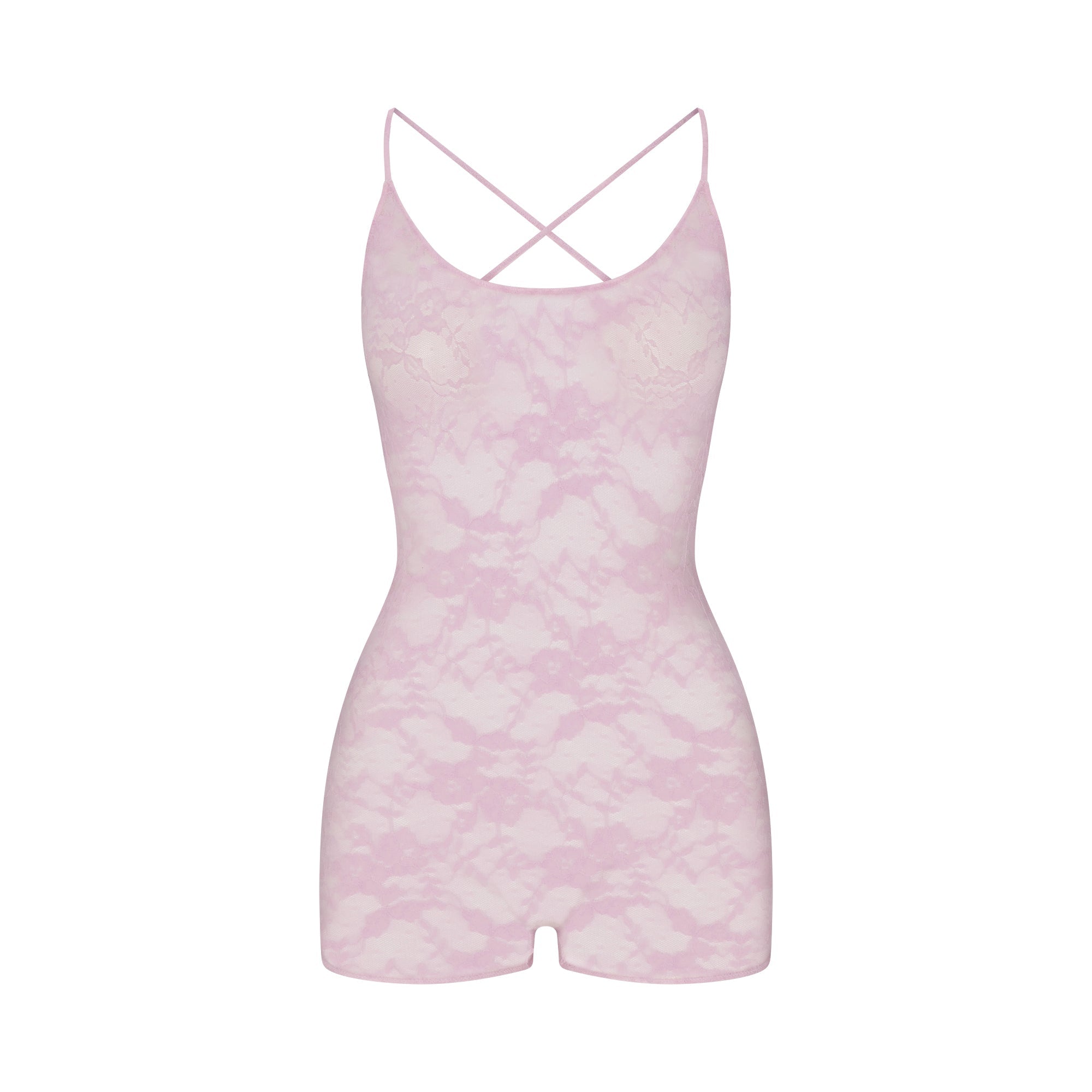 SKIMS STRETCH LACE LOW BACK ONESIE | BABY PINK - Mind Türkiye