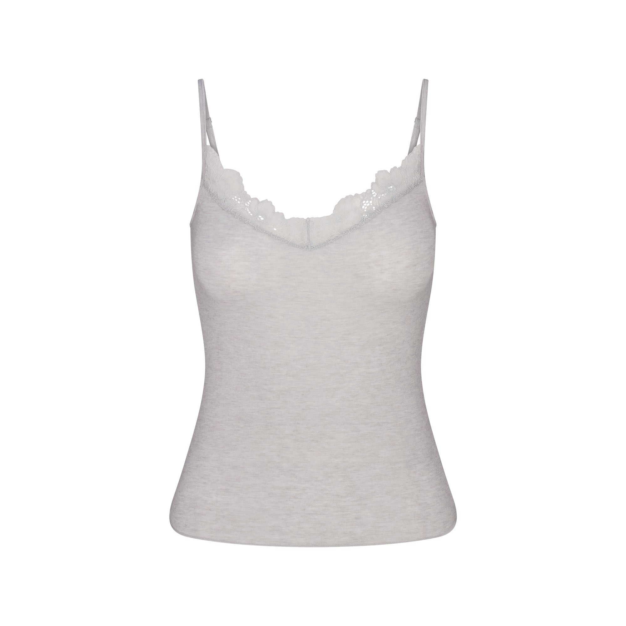 SKIMS SHEER MODAL LACE CAMI | HEATHER GREY