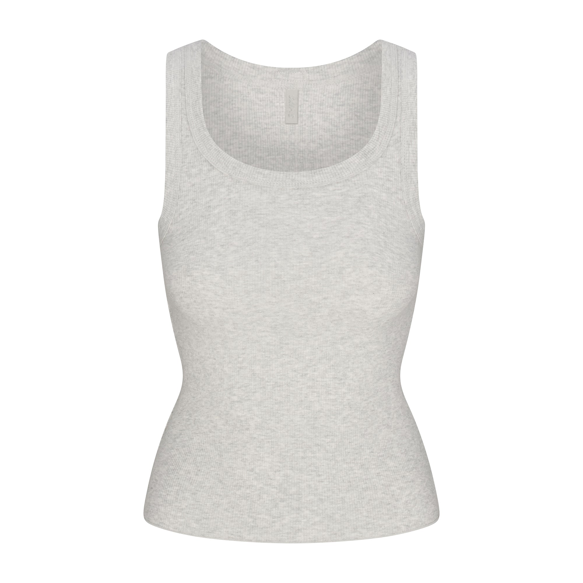 SKIMS COTTON RIB SCOOP NECK TANK | LIGHT HEATHER GREY