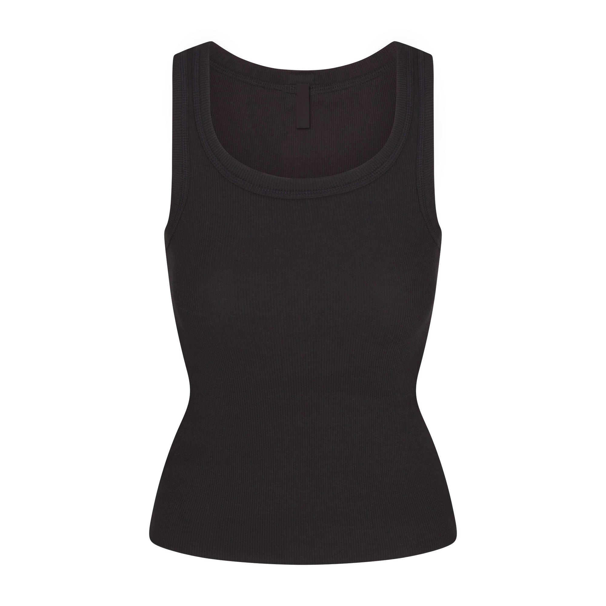 SKIMS COTTON RIB SCOOP NECK TANK | SOOT