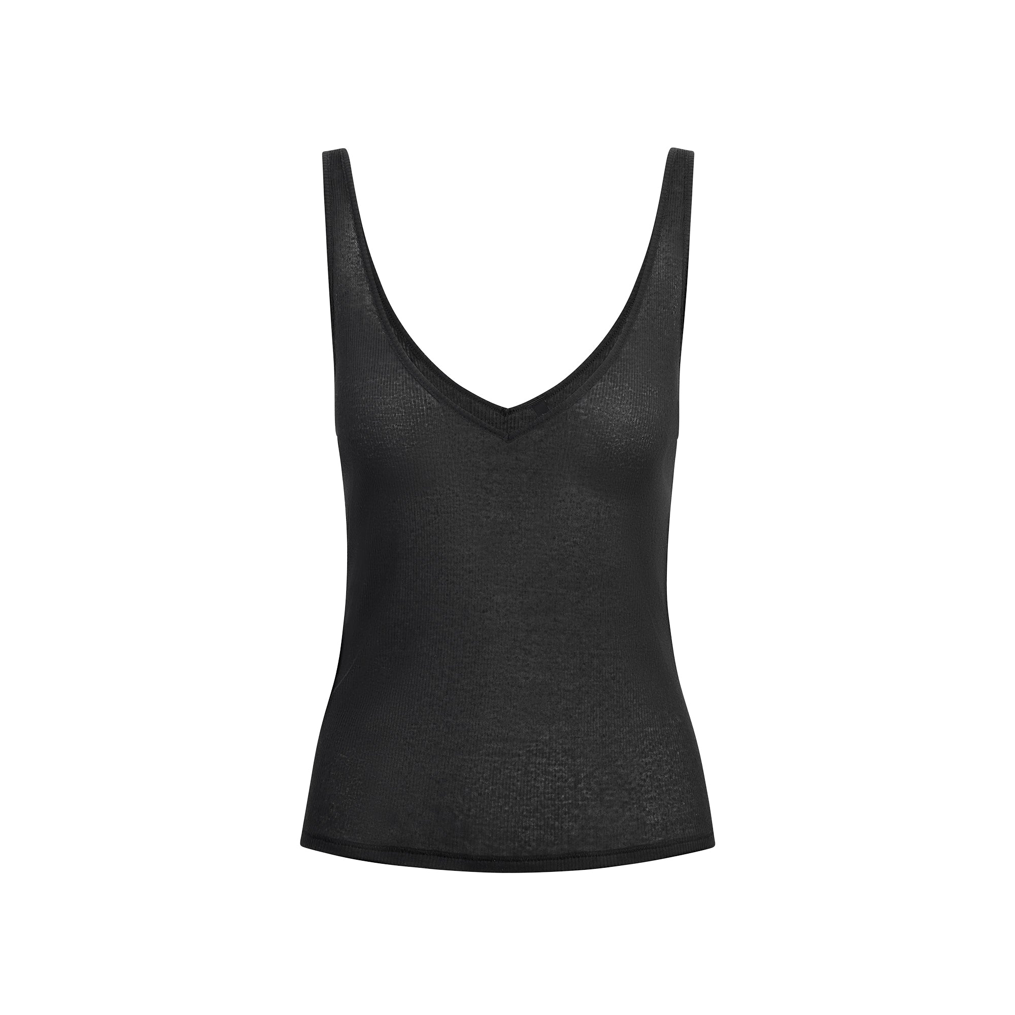 SKIMS SHEER RIB V NECK TANK | SOOT - Mind Türkiye