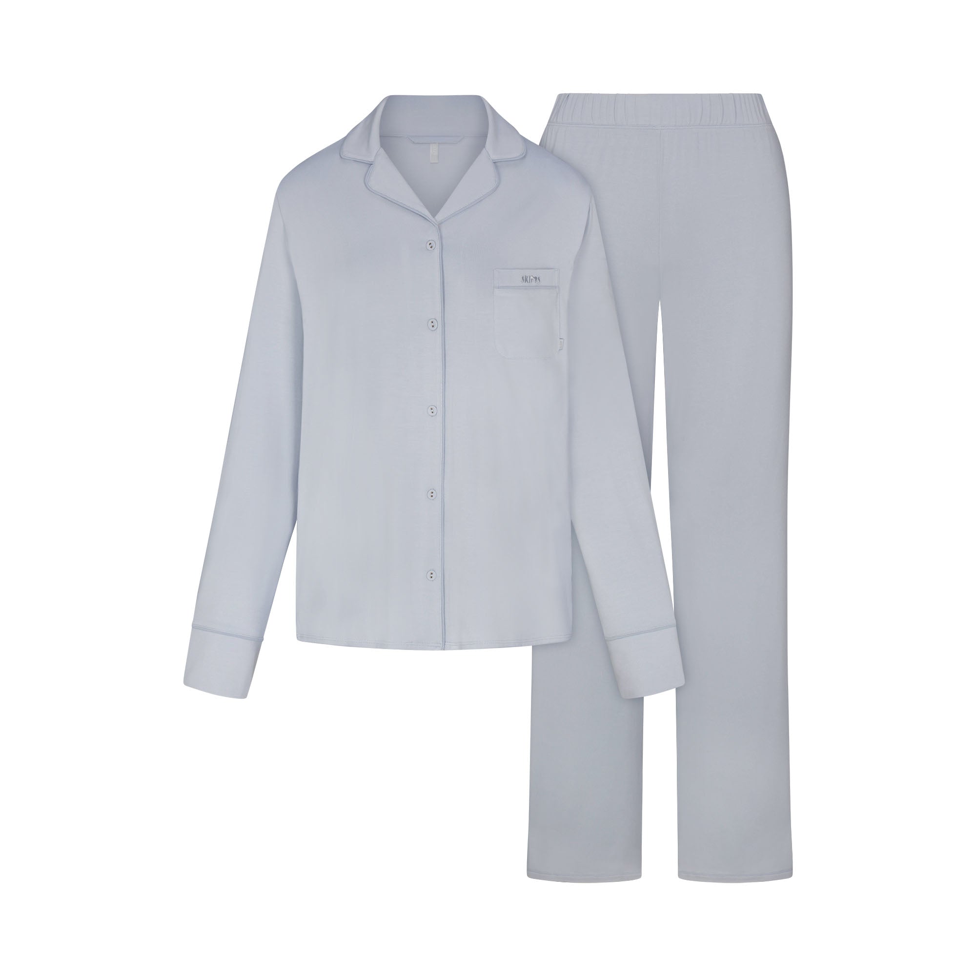SKIMS SLEEP LONG SLEEVE BUTTON UP SET | ZEN BLUE - Mind Türkiye