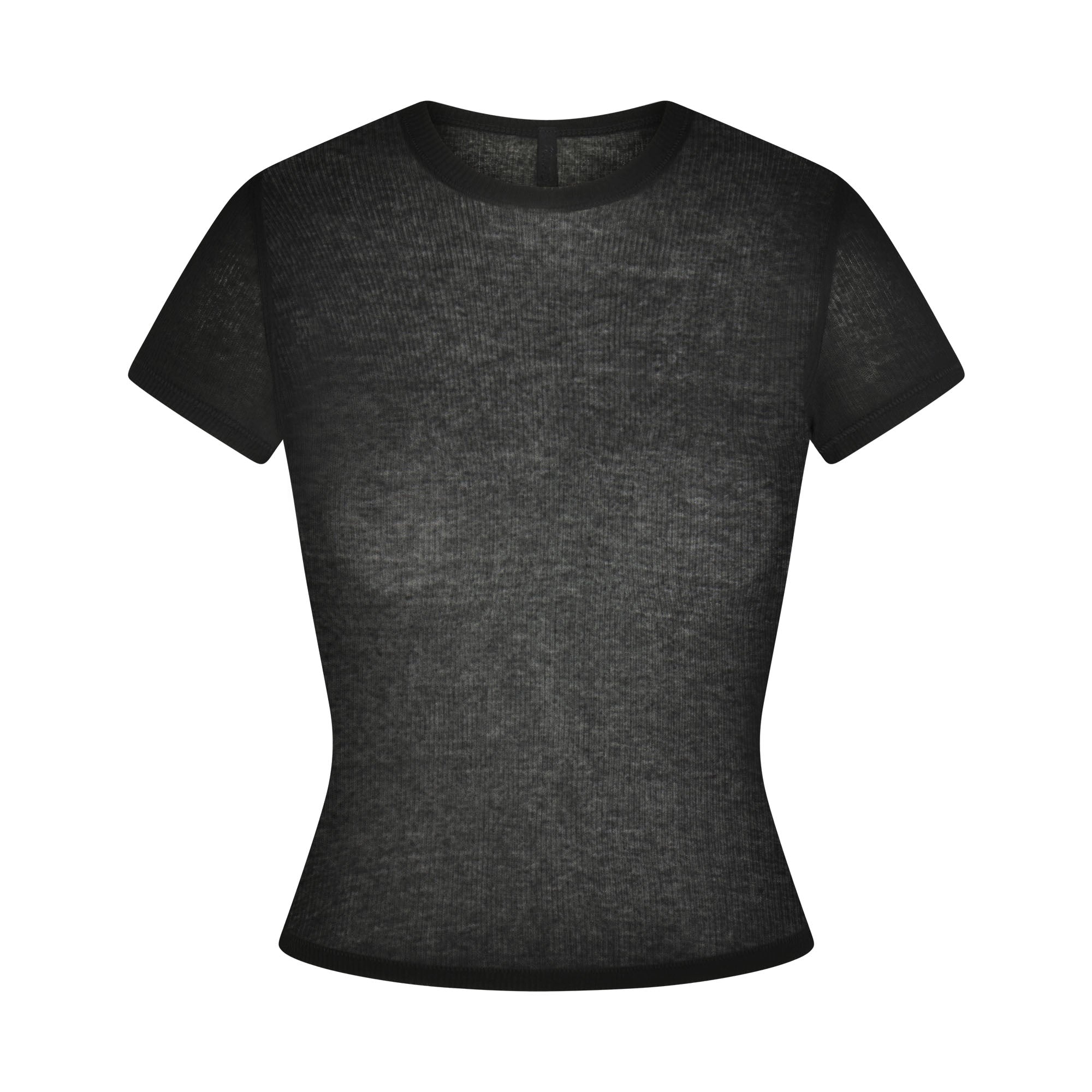 SKIMS SHEER RIB T-SHIRT | SOOT