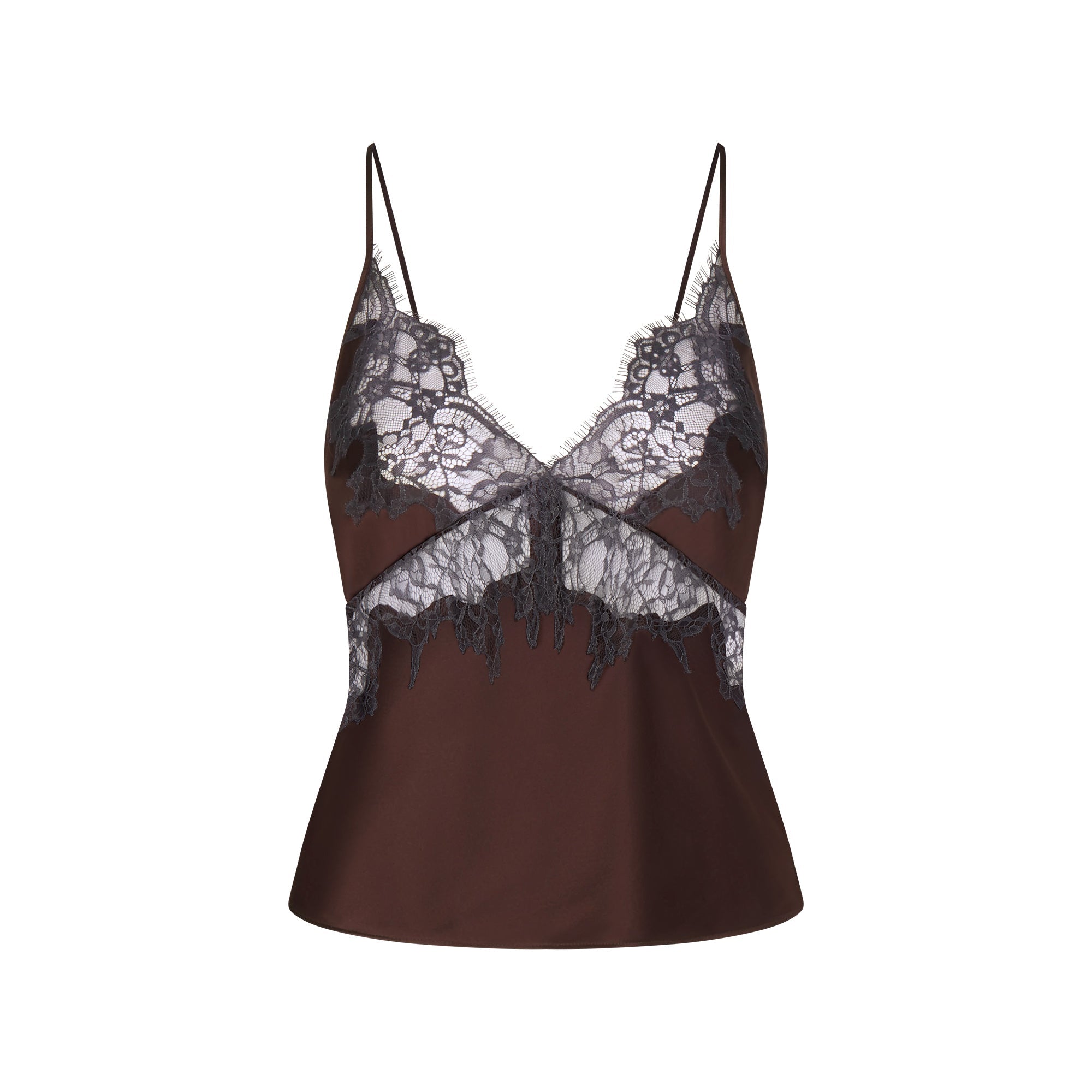 SKIMS SILK LACE CAMI | ESPRESSO CONTRAST - Mind Türkiye
