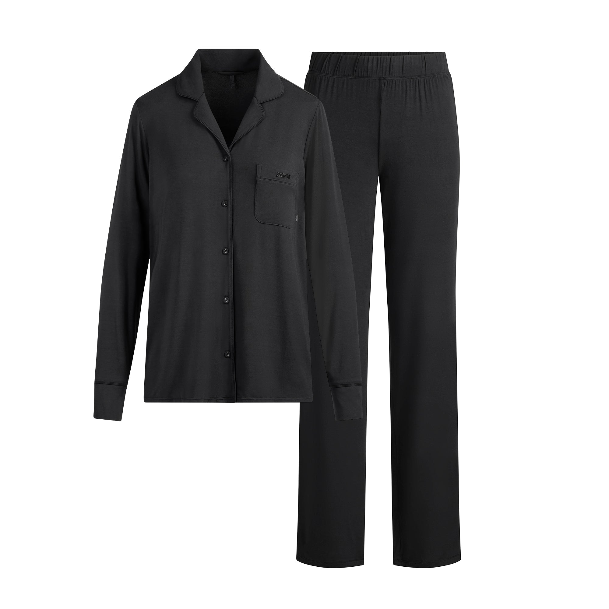 SKIMS SLEEP LONG SLEEVE BUTTON UP SET | ONYX - Mind Türkiye