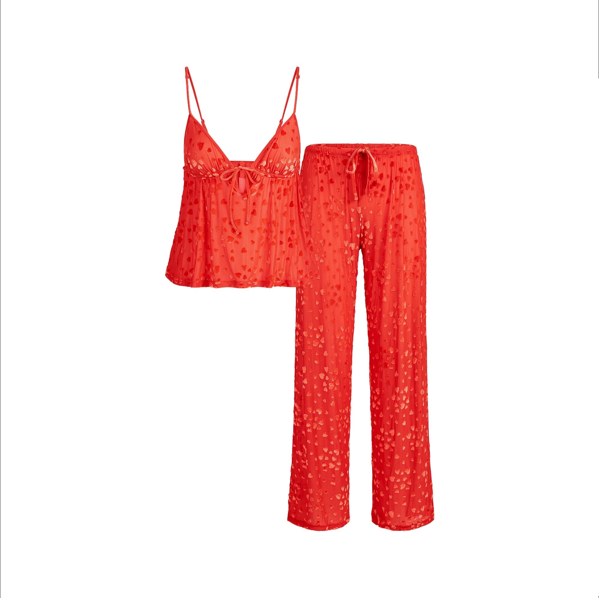 SKIMS SHEER VELVET CAMI AND PANT SET | RUBY - Mind Türkiye