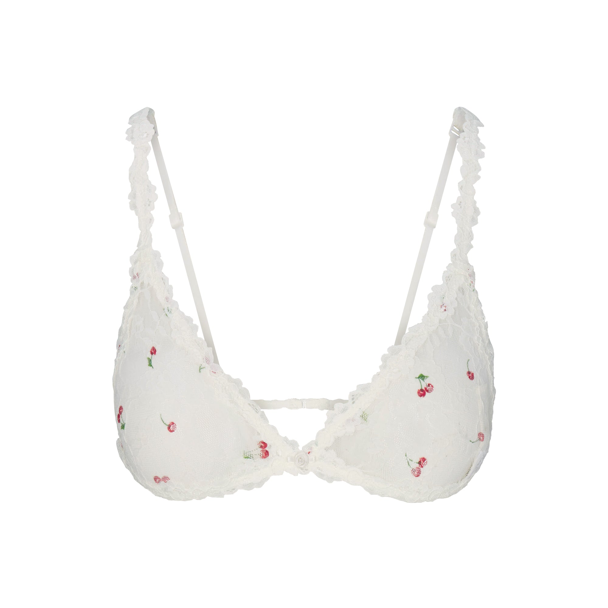 SKIMS STRETCH LACE TRIANGLE BRALETTE | IVORY CHERRY PRINT - Mind Türkiye