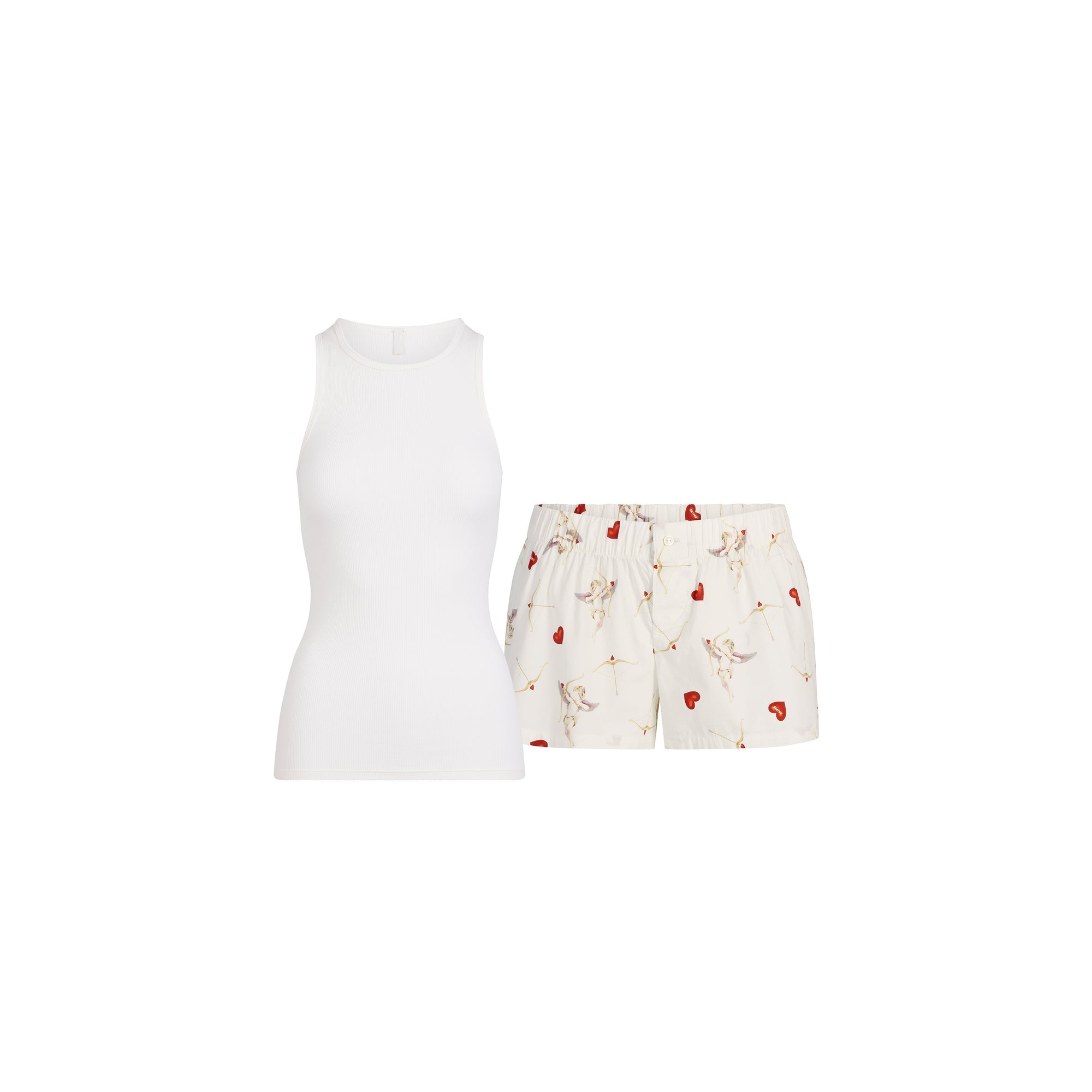 SKIMS COTTON POPLIN BOXER SLEEP SET | MARBLE CHERUB PRINT - Mind Türkiye