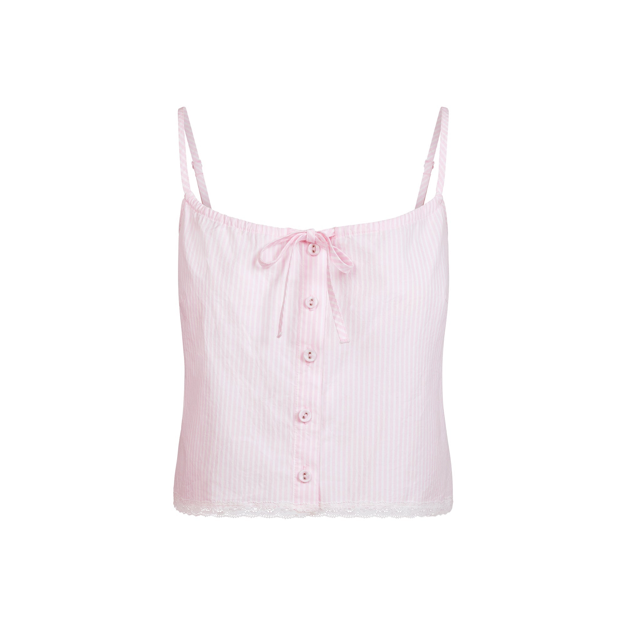 SKIMS COTTON POPLIN SLEEP CAMI | CHERRY BLOSSOM STRIPE