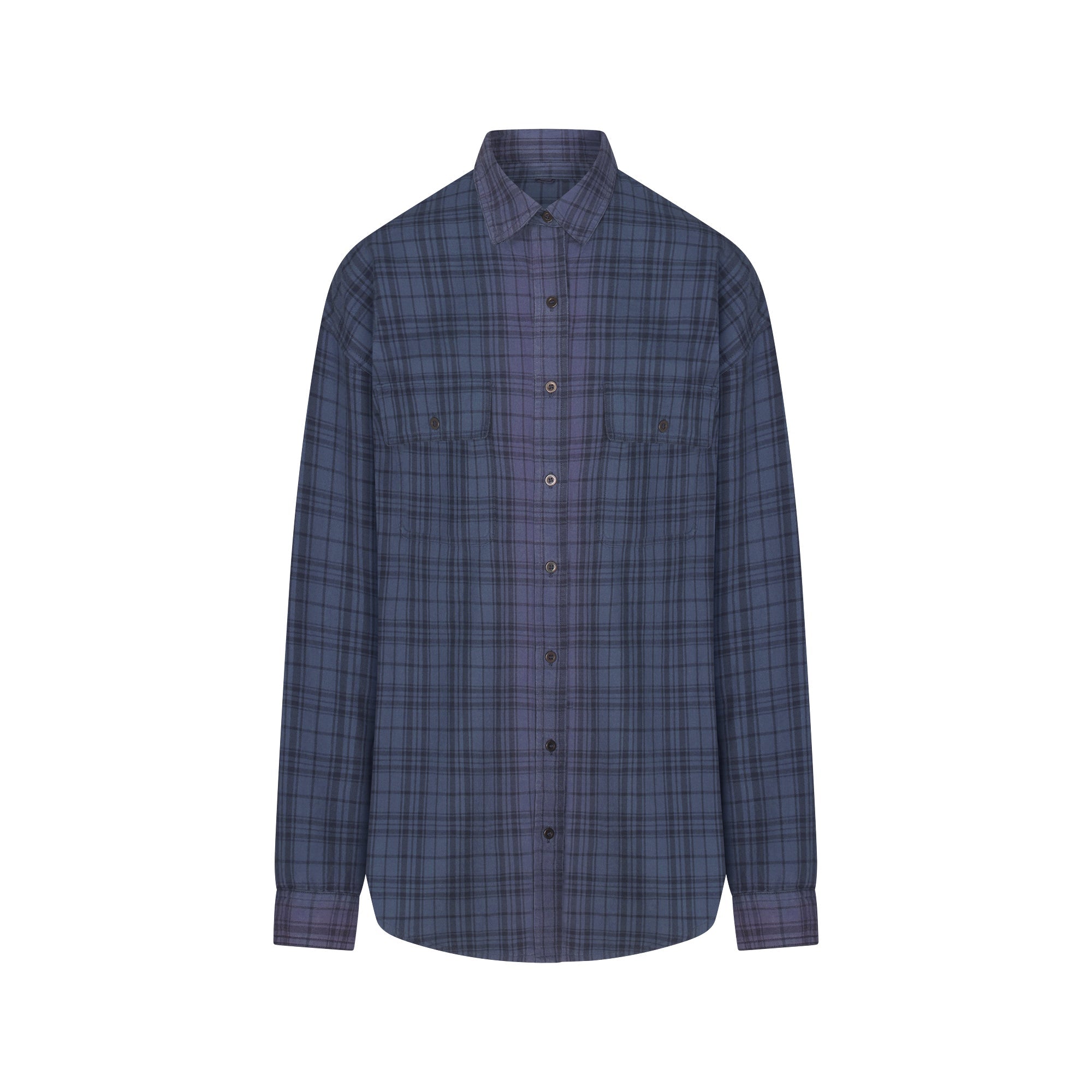 SKIMS WASHED FLANNEL OVERBedenD SHIRT | GRAPHITE PLAID - Mind Türkiye
