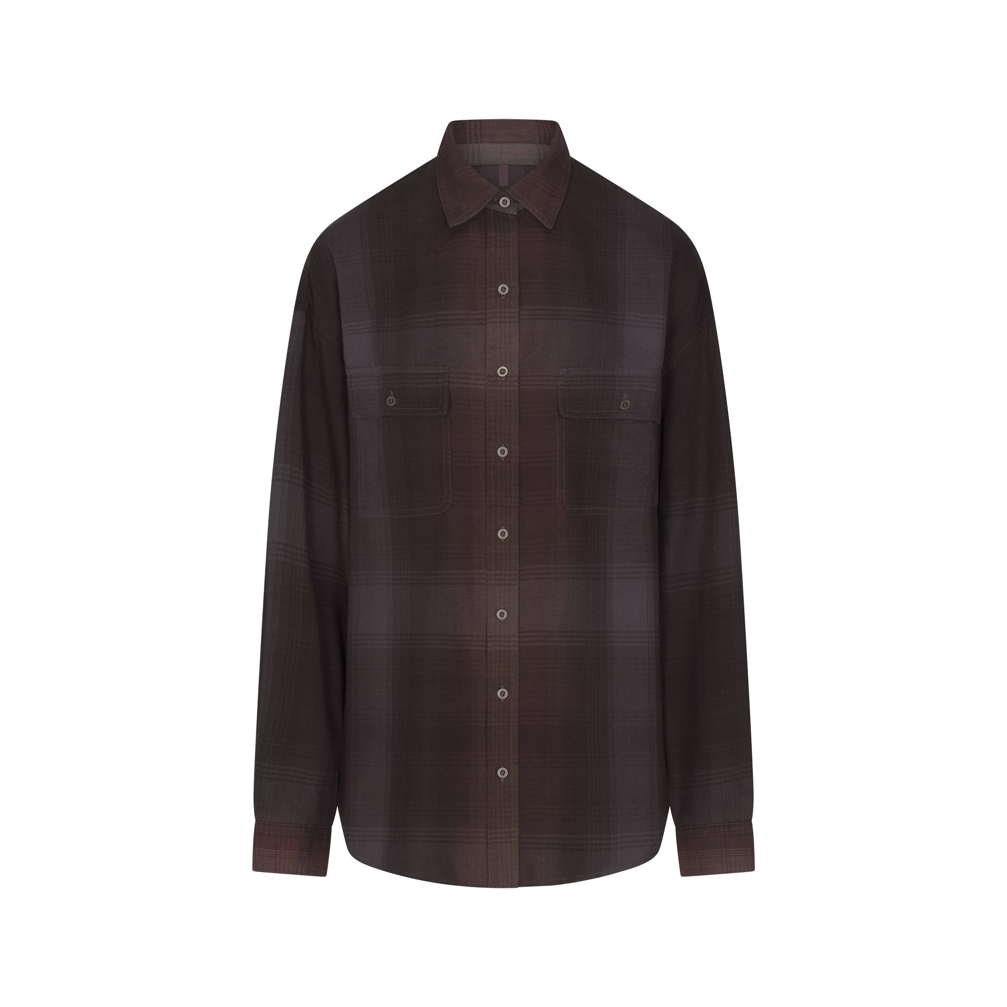 SKIMS WASHED FLANNEL OVERBedenD SHIRT | PHOENIX SHADOW PLAID - Mind Türkiye