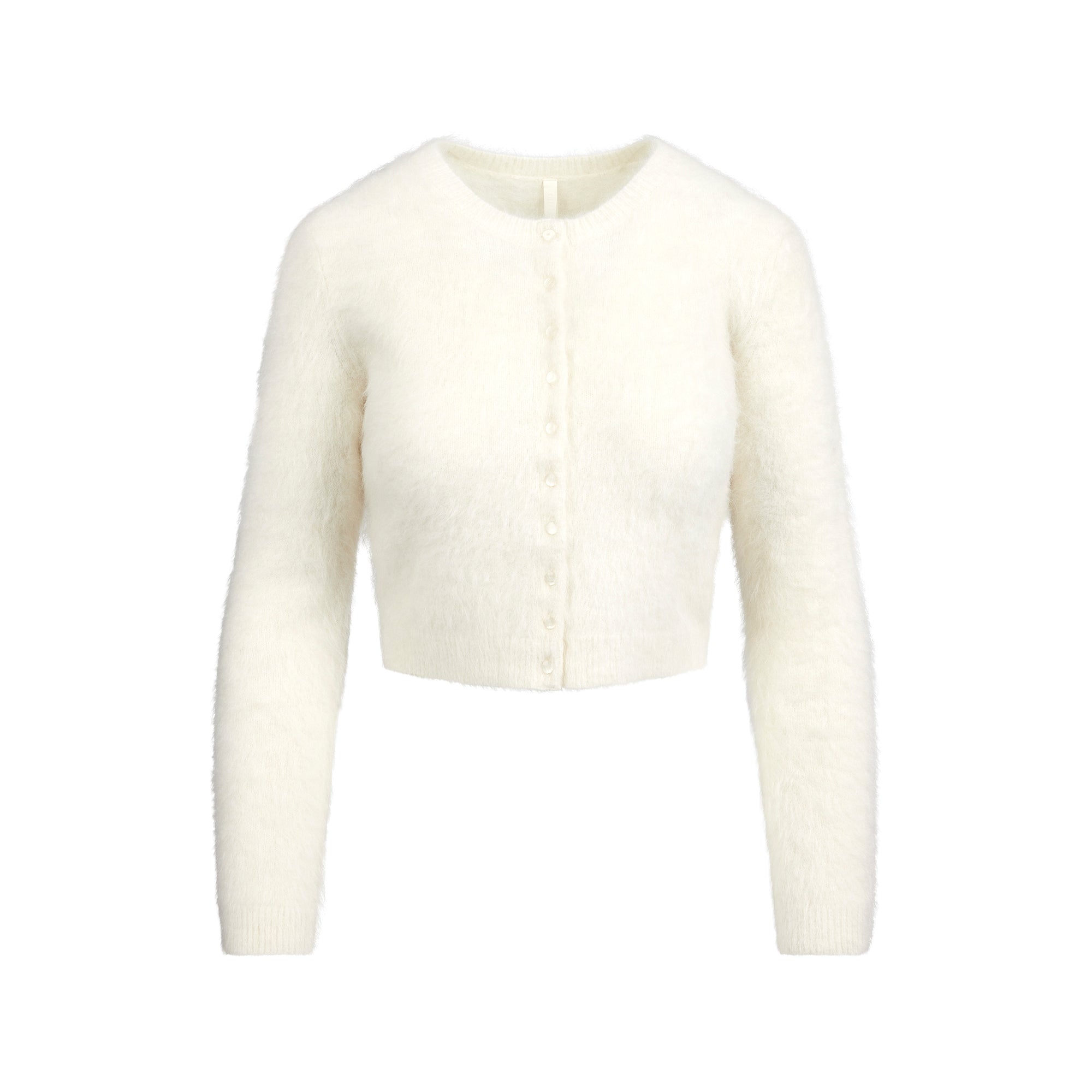 SKIMS BRUSHED ALPACA LONG SLEEVE CARDIGAN | EGRET - Mind Türkiye