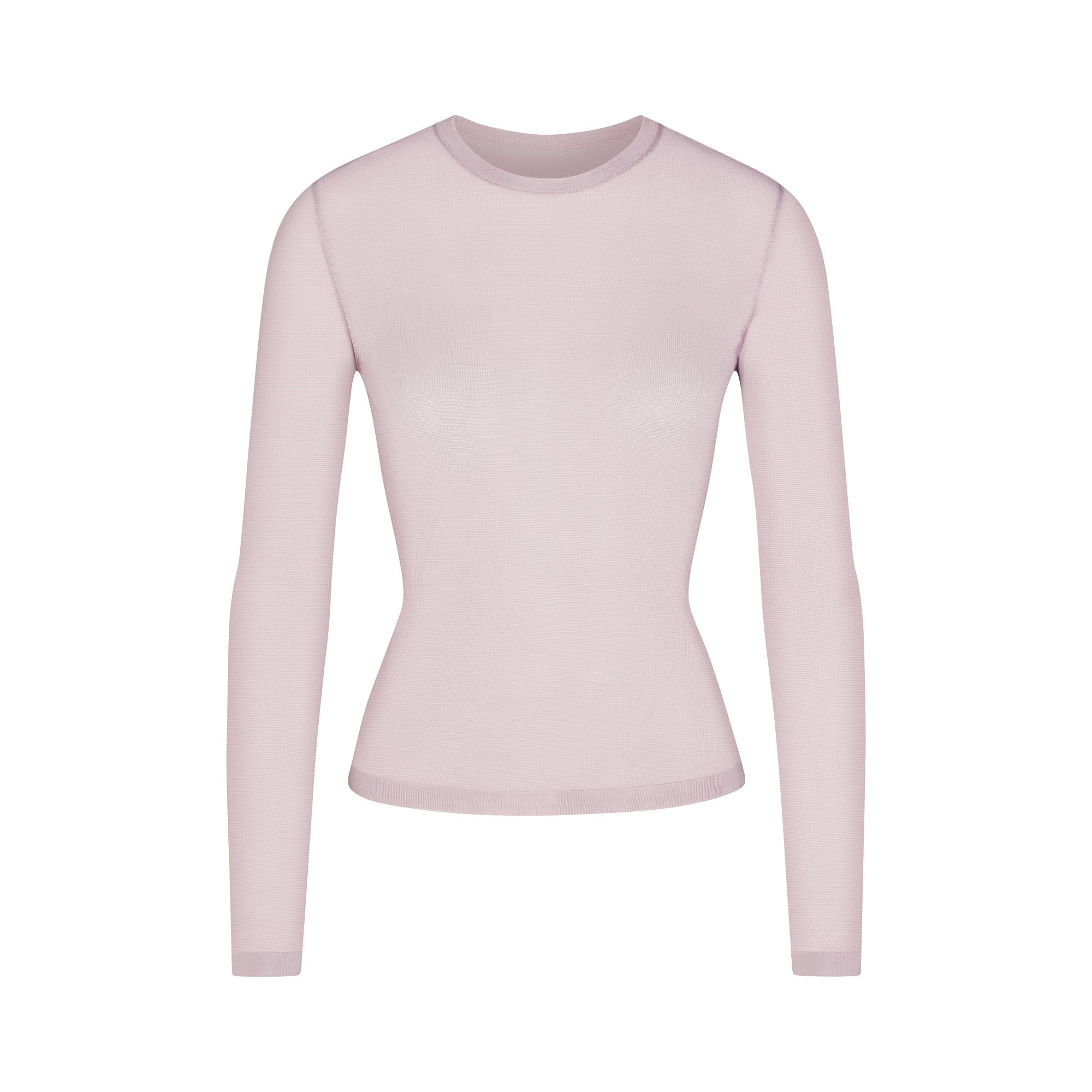 SKIMS SLINKY KNIT CREW NECK LONG SLEEVE TOP | IRIS MICA - Mind Türkiye