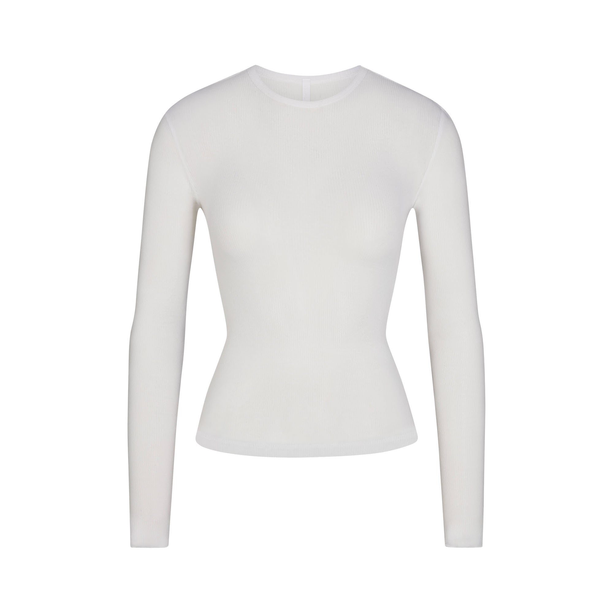 SKIMS SHEER RIB LONG SLEEVE TOP | SNOW