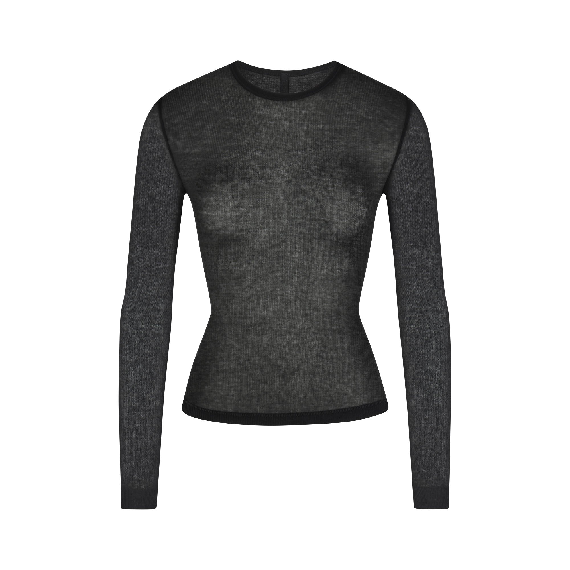 SKIMS SHEER RIB LONG SLEEVE TOP | SOOT