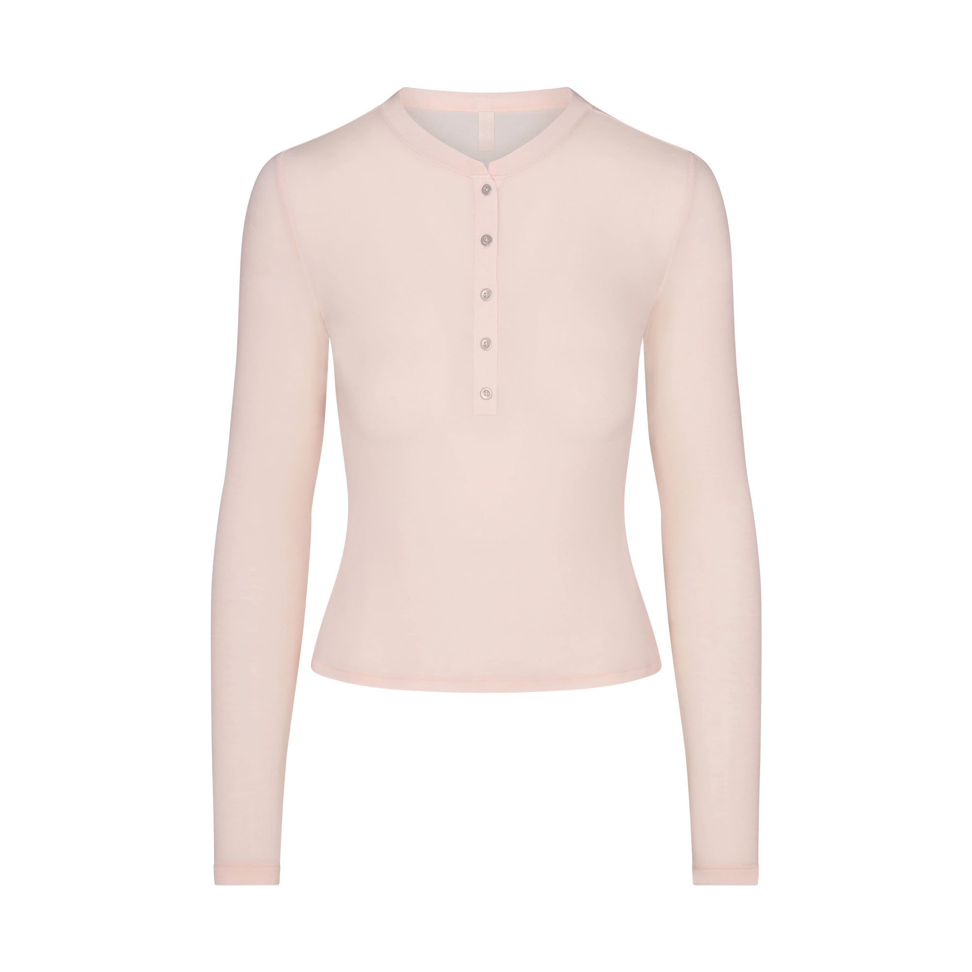 SKIMS SHEER MODAL CREWNECK HENLEY | PRIMROSE - Mind Türkiye