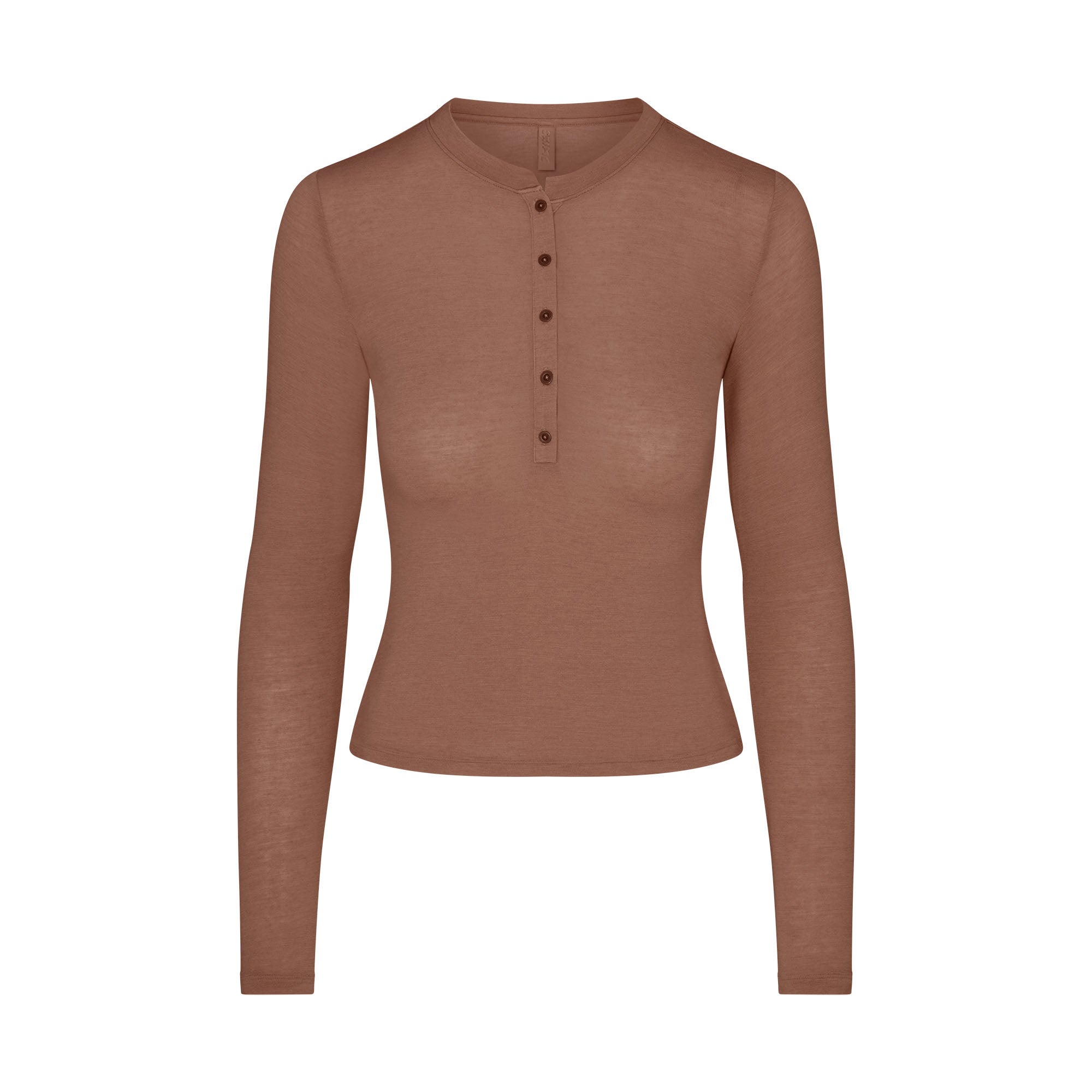 SKIMS SHEER MODAL CREWNECK HENLEY | SIENNA - Mind Türkiye
