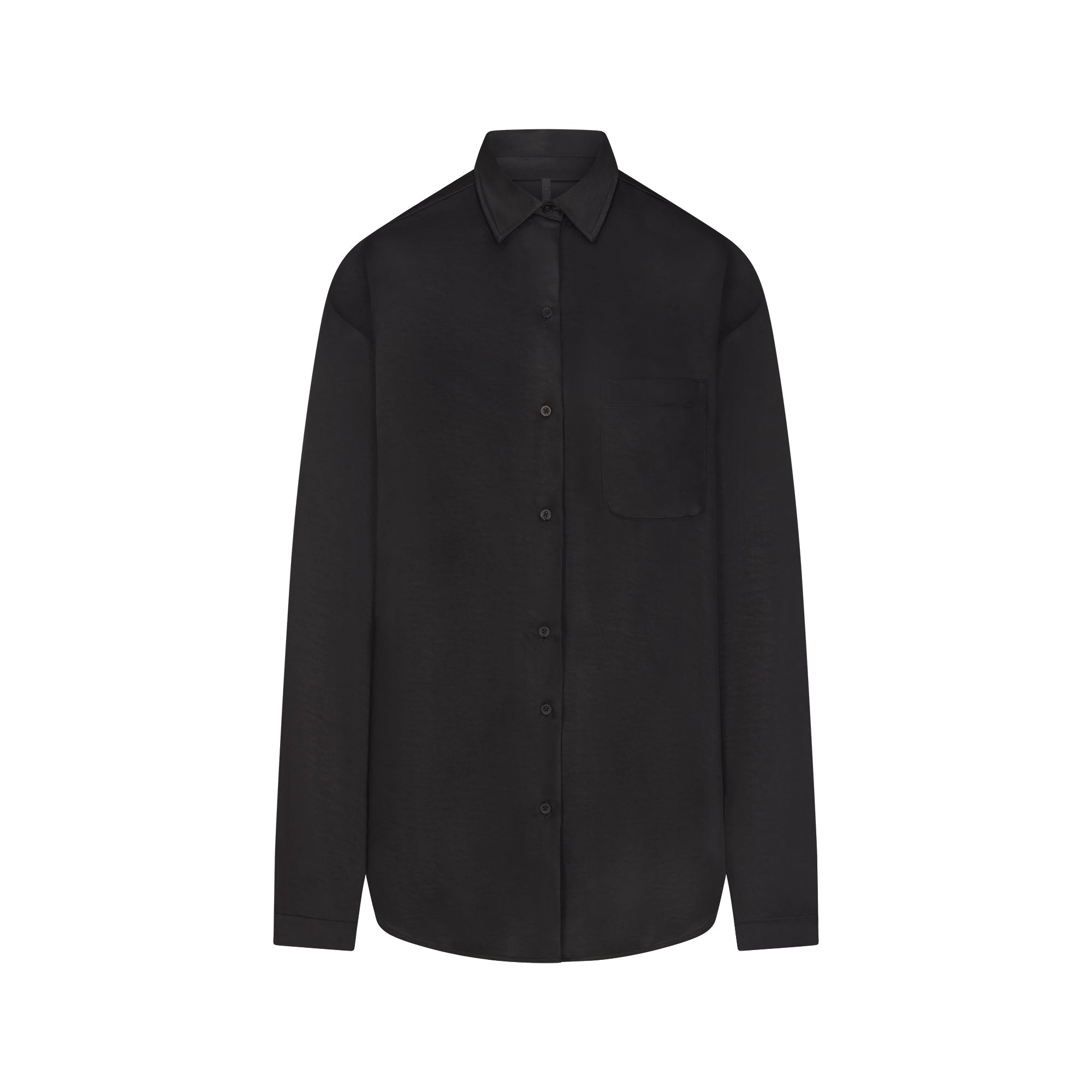 SKIMS LIGHTWEIGHT SATIN OVERBedenD SHIRT | OBSIDIAN - Mind Türkiye