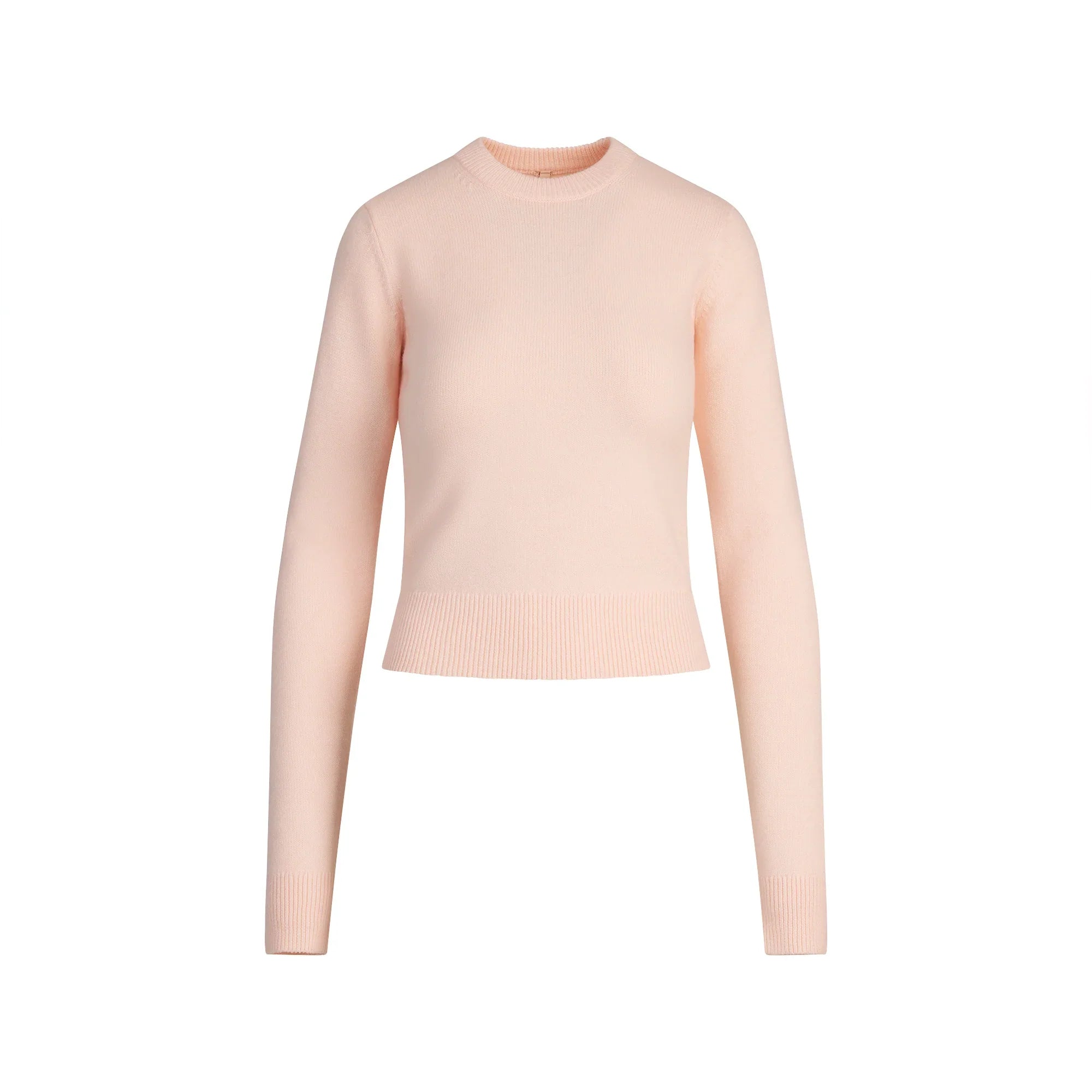 SKIMS SWEATER KNITS RIBBED LONG SLEEVE FITTED CREW NECK | PRIMROSE