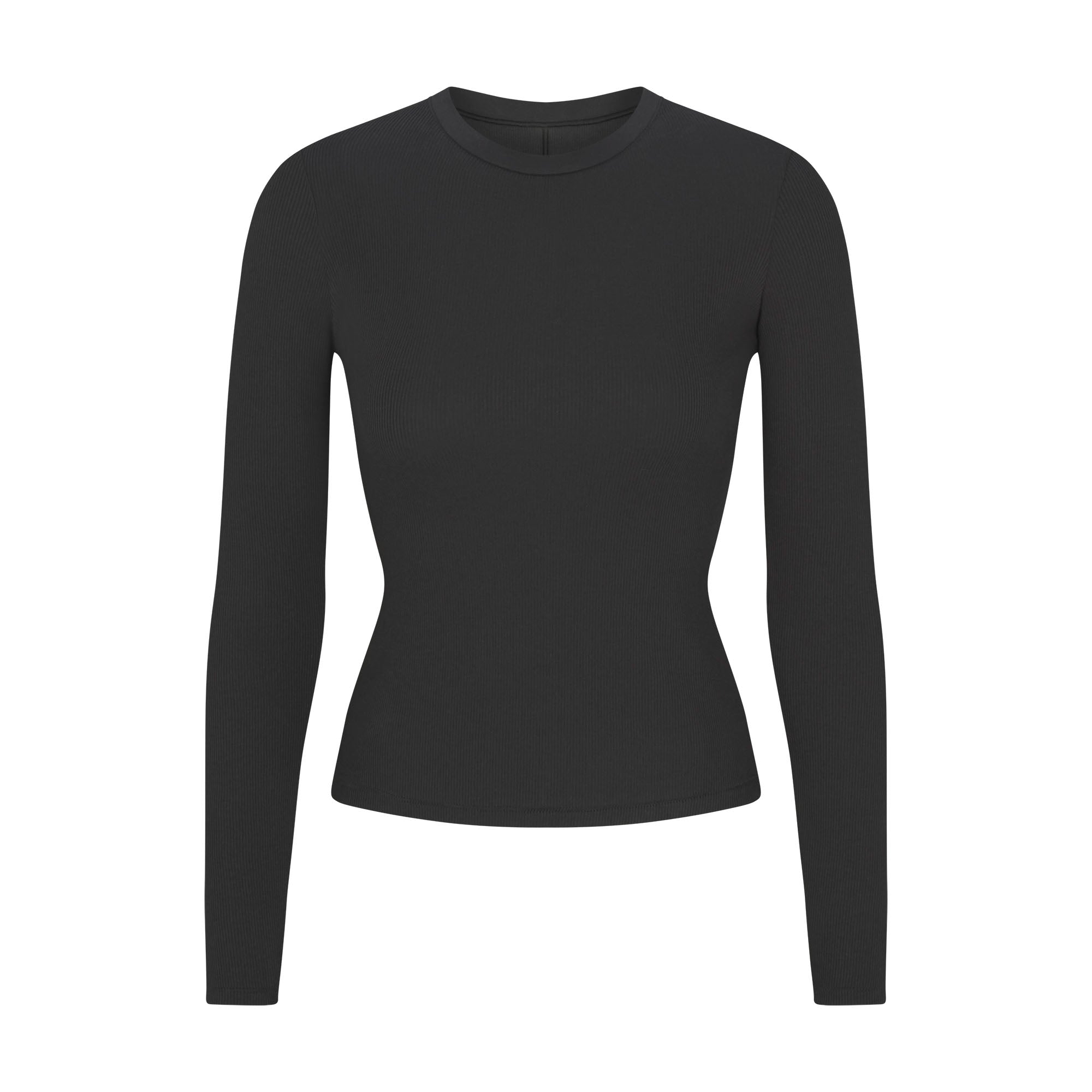 SKIMS COTTON RIB LONG SLEEVE T-SHIRT | SOOT - Mind Türkiye