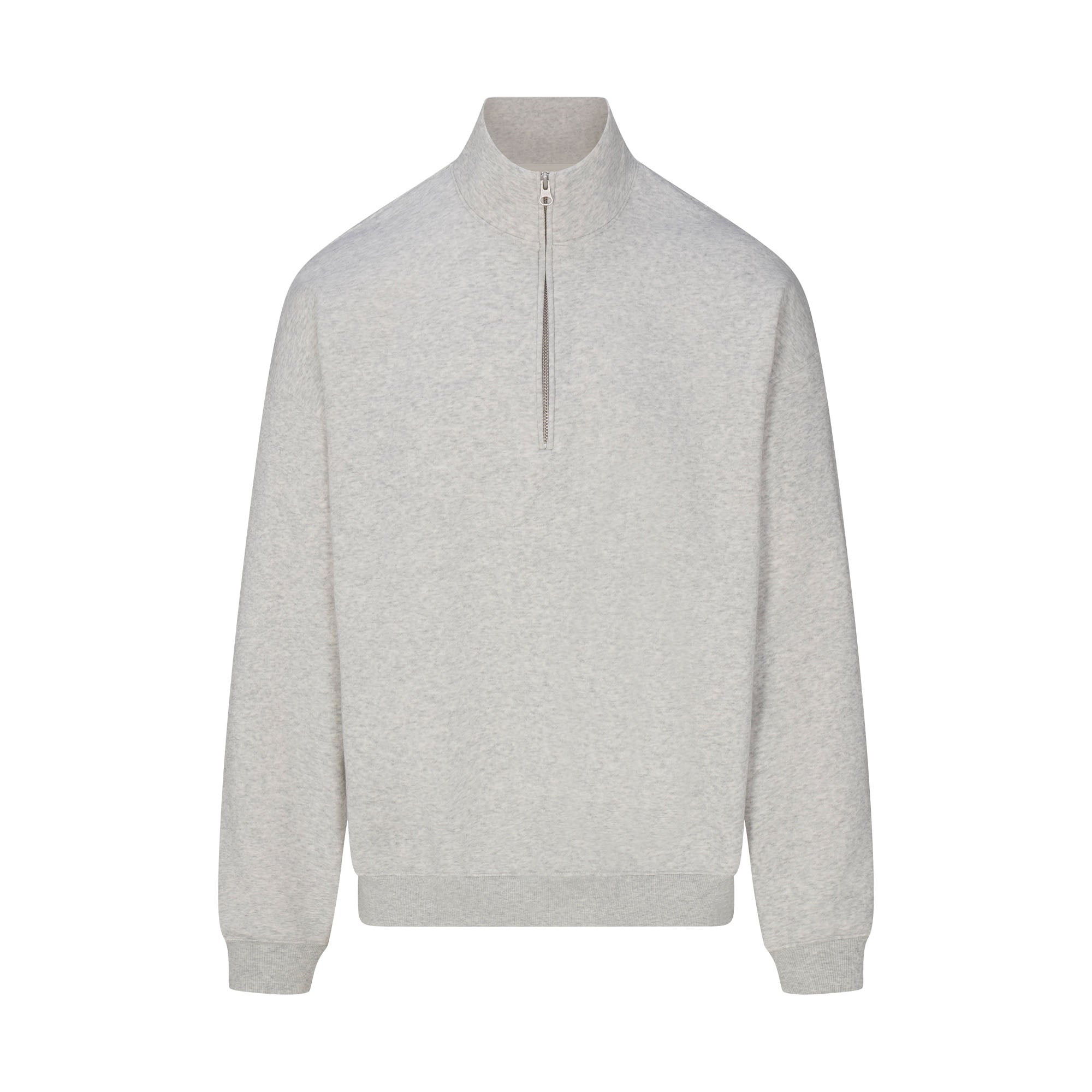 SKIMS FLEECE LOUNGE MENS RELAXED QUARTER ZIP | LIGHT HEATHER GREY - Mind Türkiye