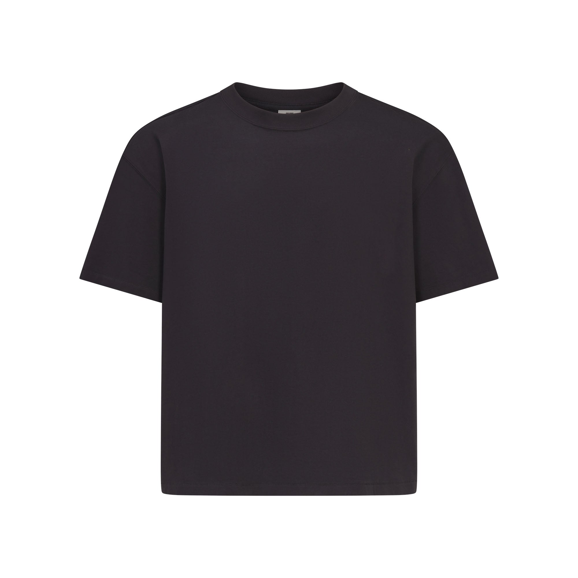 SKIMS HEAVYWEIGHT COTTON MENS RELAXED CROPPED CREW NECK T-SHIRT | OBSIDIAN - Mind Türkiye