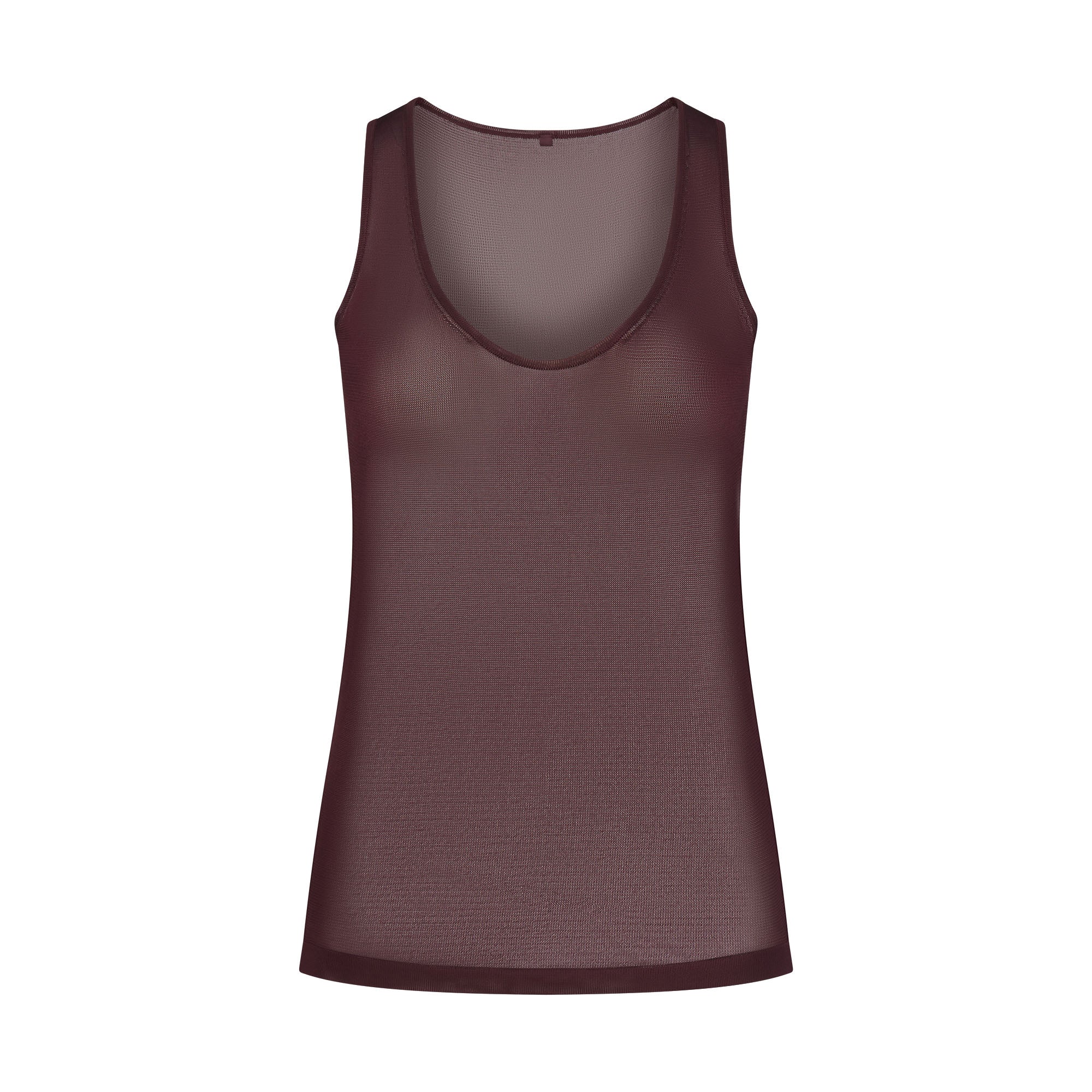 SKIMS SLINKY KNIT SCOOP LONG TANK | CURRANT - Mind Türkiye