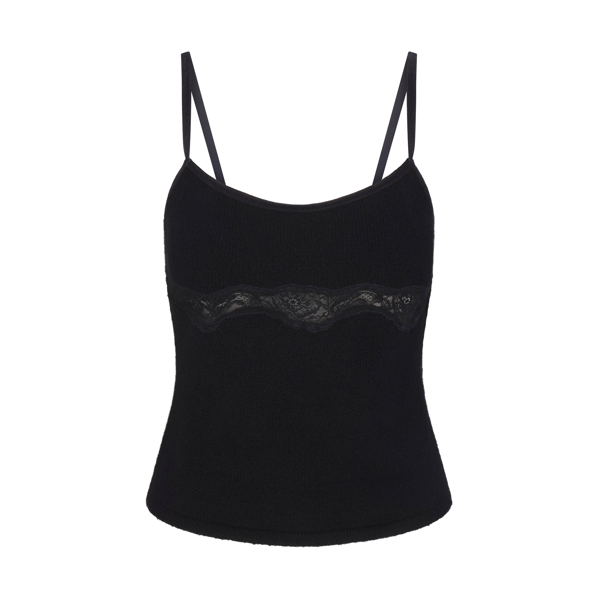 SKIMS LACE KNIT TANK | OBSIDIAN