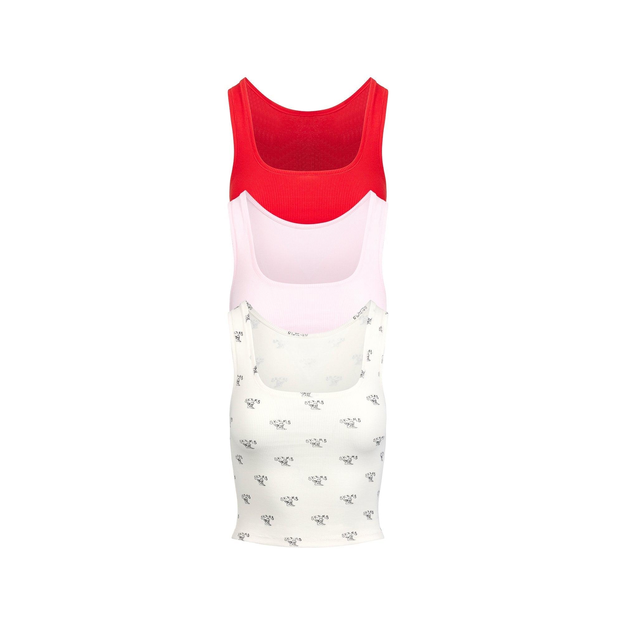 COTTON RIB TANK 3-PACK | SKIMS ANGEL MULTI