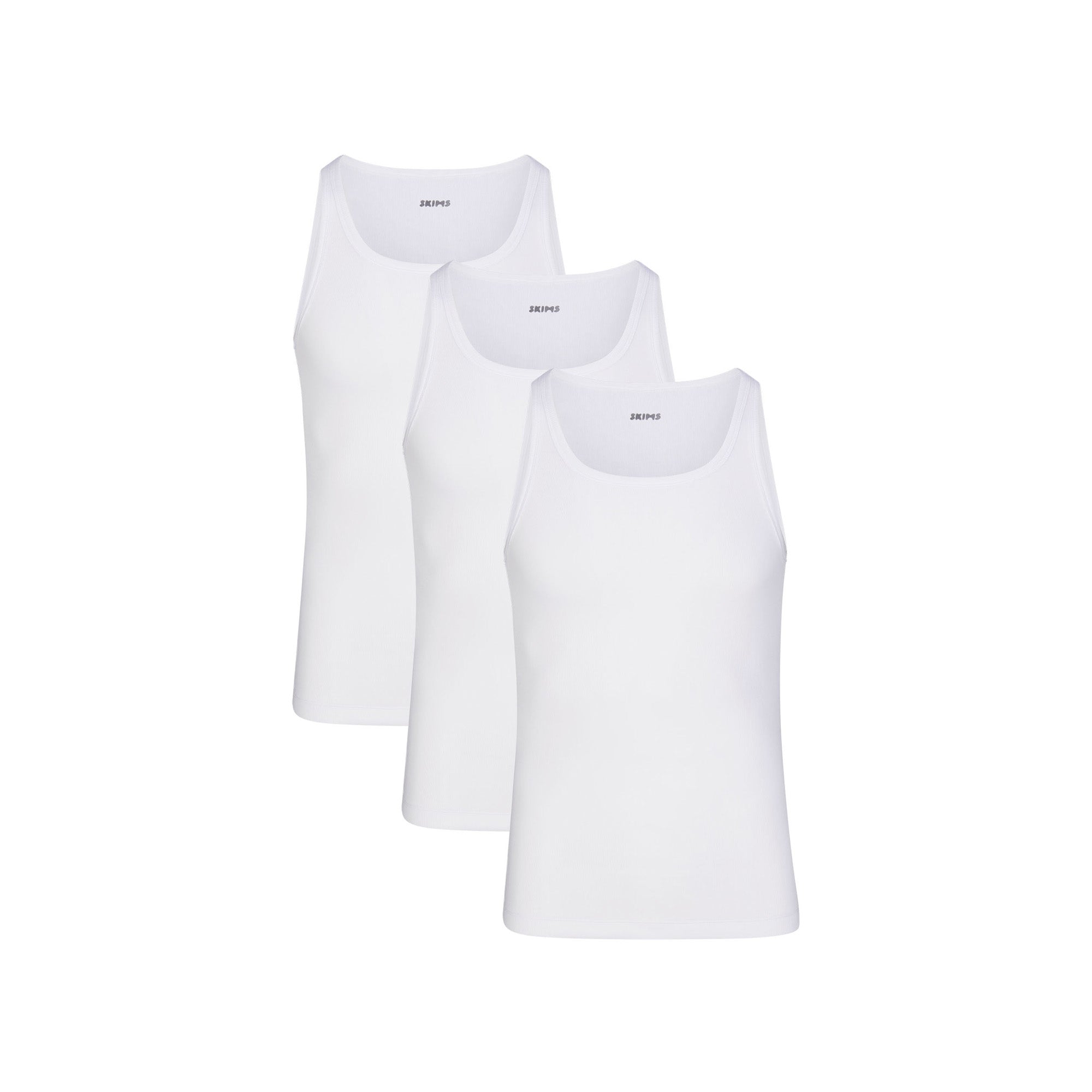 SKIMS COTTON MENS RIB TANK 3-PACK | CHALK - Mind Türkiye