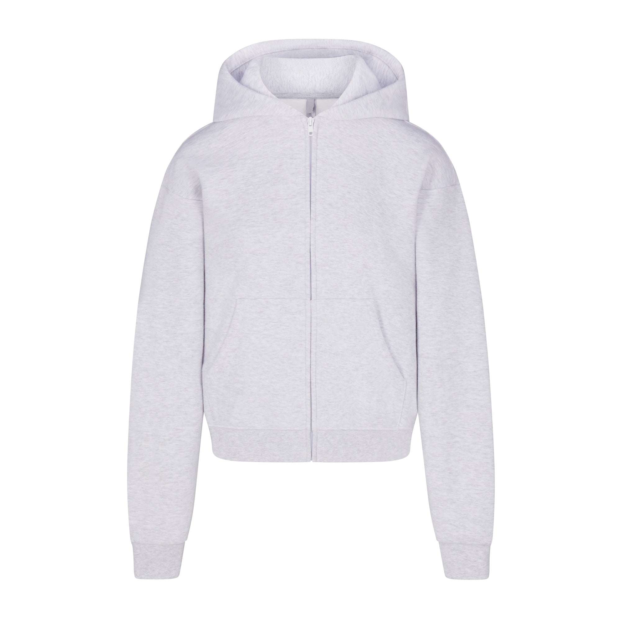 SKIMS COTTON FLEECE CLASSIC ZIP UP HOODIE | LIGHT HEATHER GREY - Mind Türkiye