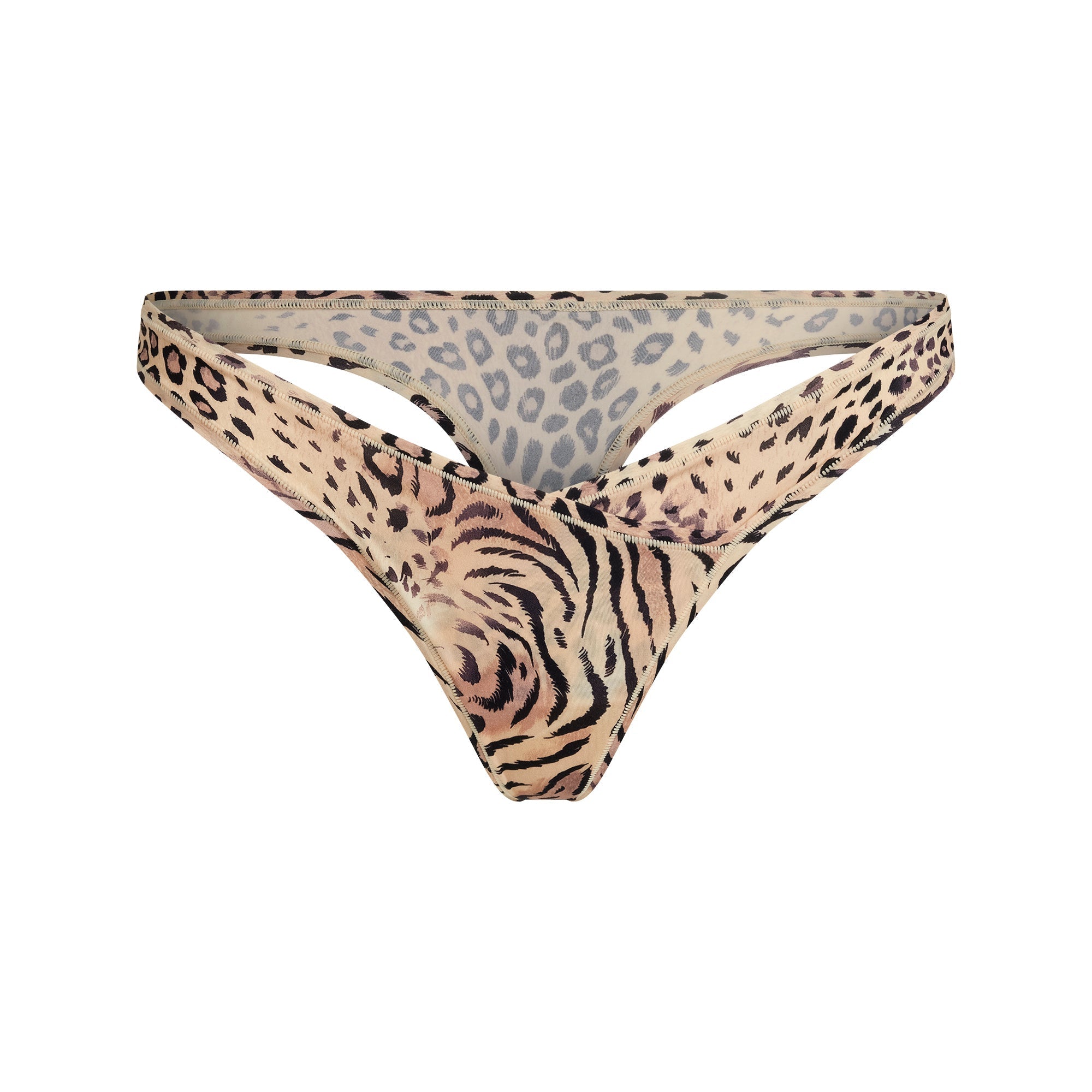 SKIMS FITS EVERYBODY WRAP DIPPED THONG | SAND MULTI ANIMAL - Mind Türkiye