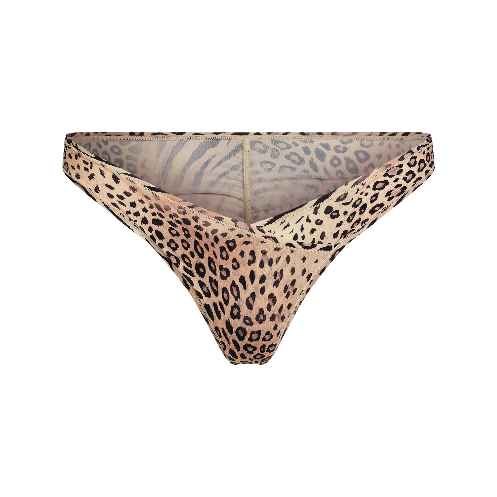 SKIMS FITS EVERYBODY WRAP DIPPED TANGA | SAND MULTI ANIMAL - Mind Türkiye